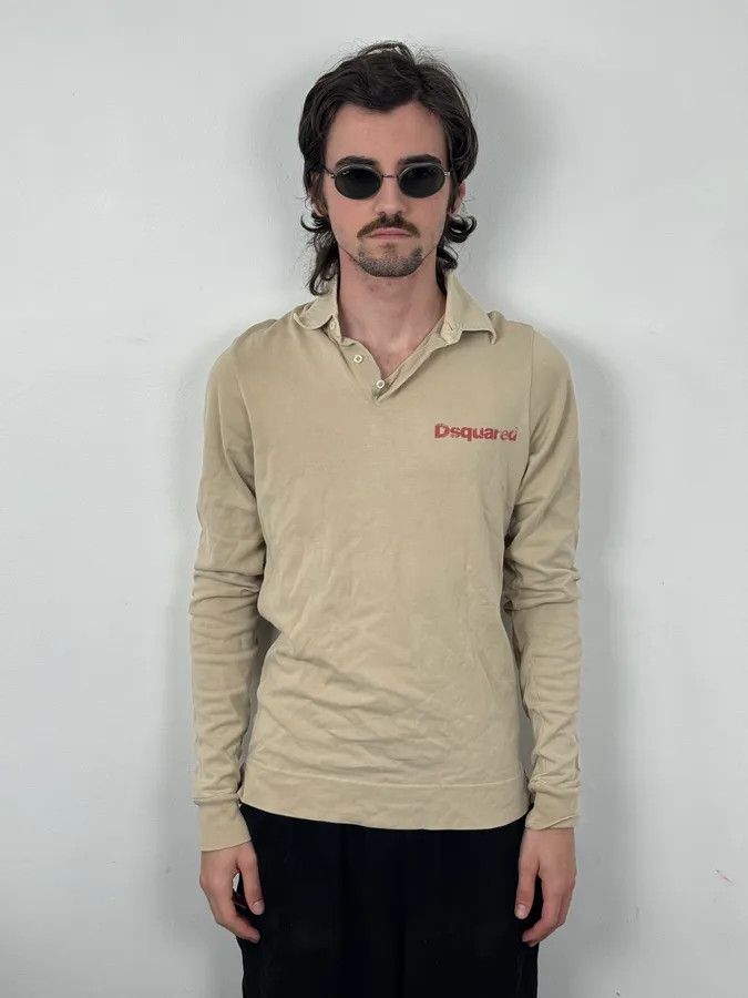 Dsquared2 AW2007 Dsquared2 Beige Dog Longsleeve Polo Size US S / EU 44-46 / 1 - 1 Thumbnail
