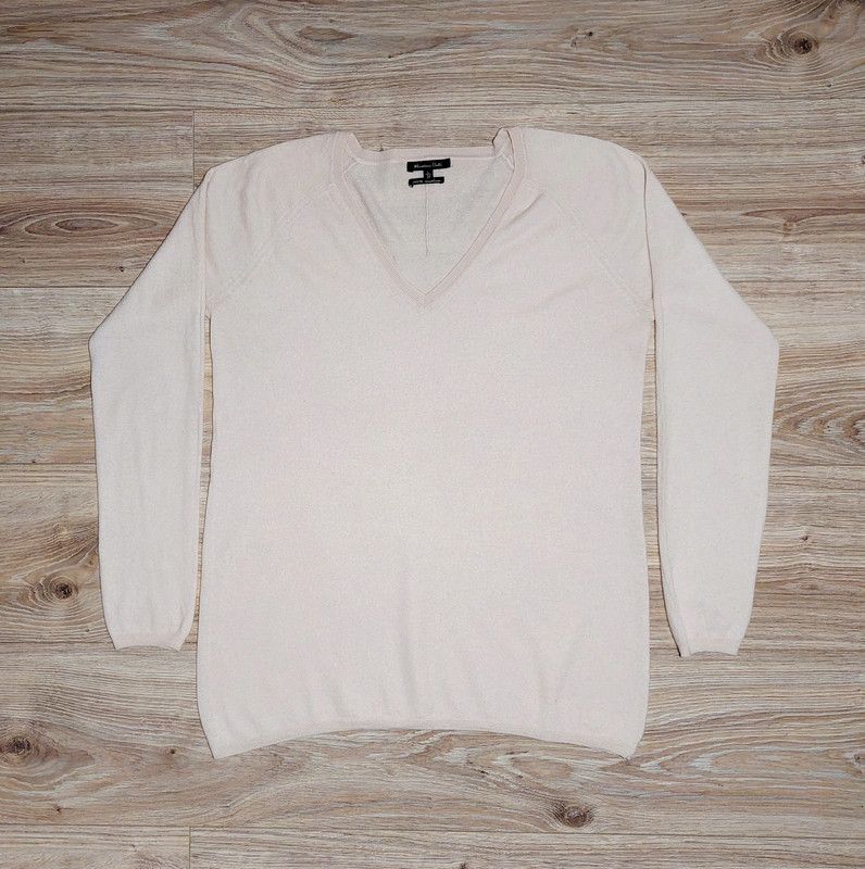 Massimo Dutti 100% cashmere thin sweater light pink sweater luxury soft Size L / US 10 / IT 46 - 1 Thumbnail