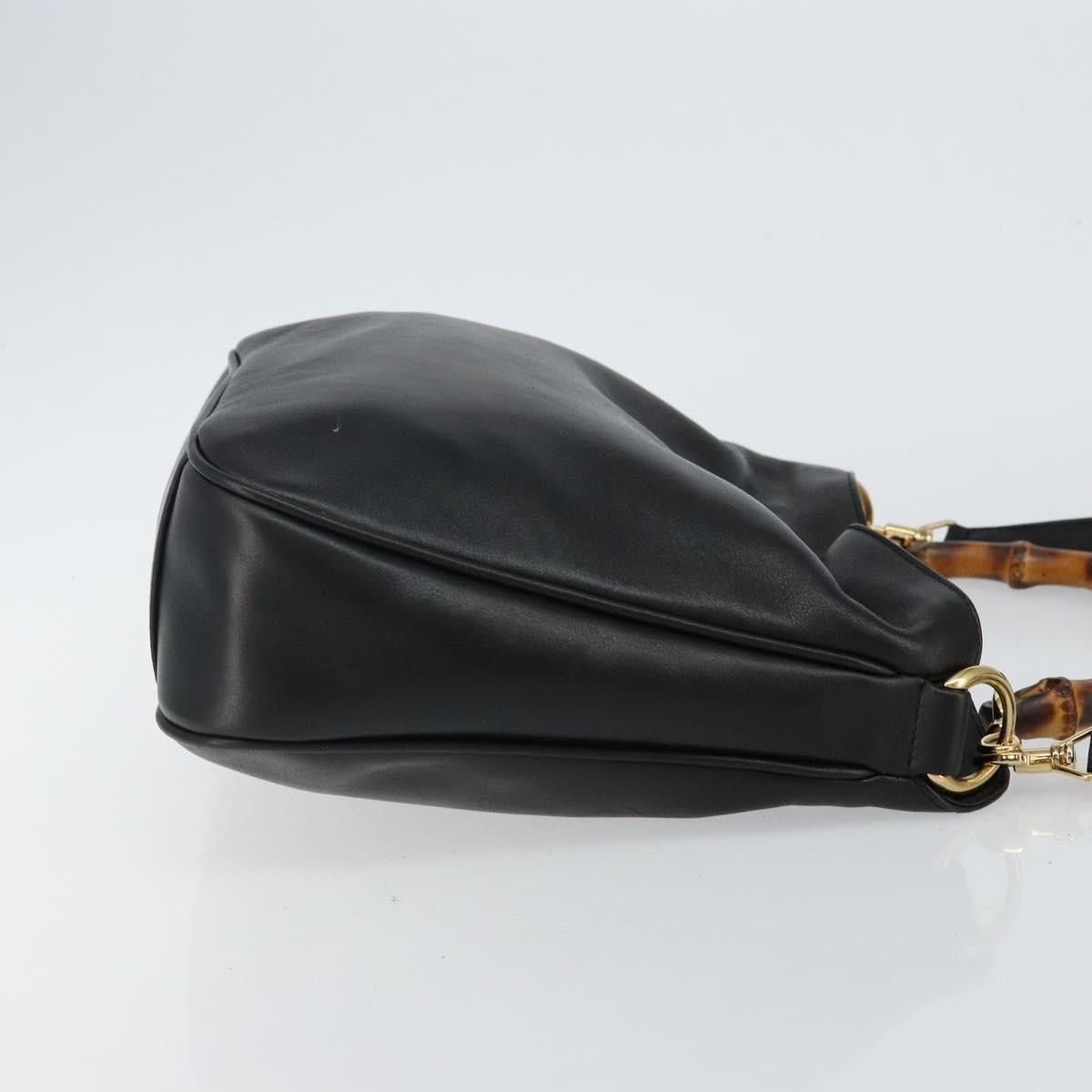 Gucci GUCCI Bamboo Handbag Leather Black Gold 001 001 Size ONE SIZE - 4 Thumbnail