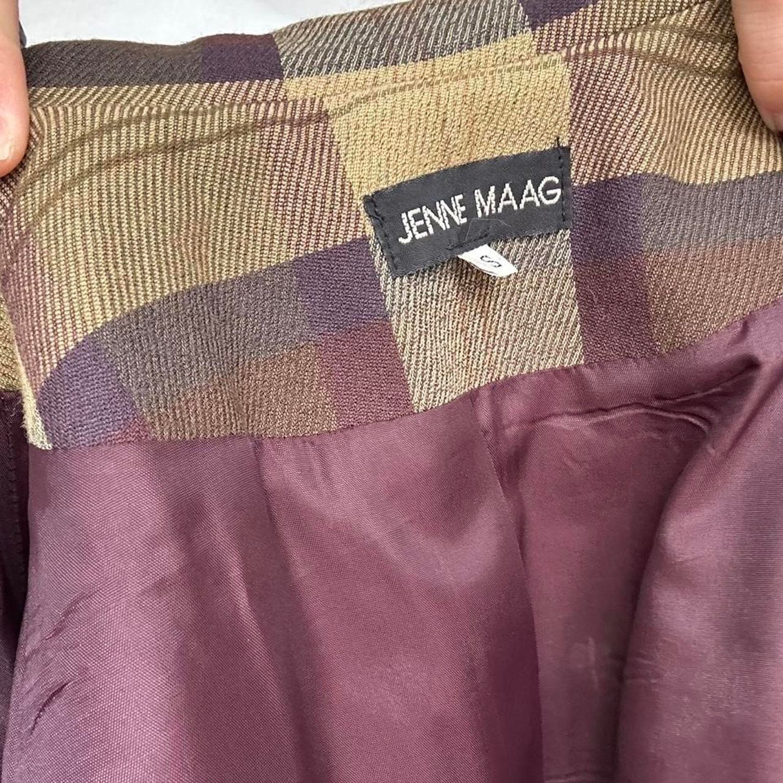 Other Vintage Brown and Tan Plaid Wool Jacket (S) Size S / US 4 / IT 40 - 8 Thumbnail