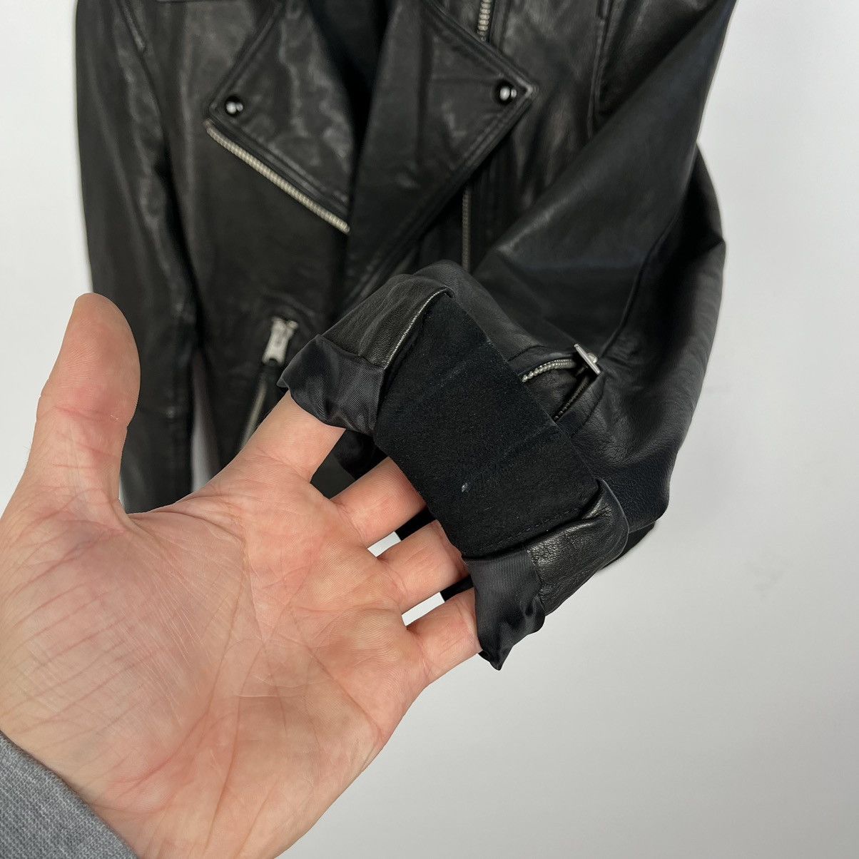 Allsaints Ladies AllSaints Dalby Biker black leather jacket Size XS / US 0-2 / IT 36-38 - 20 Thumbnail