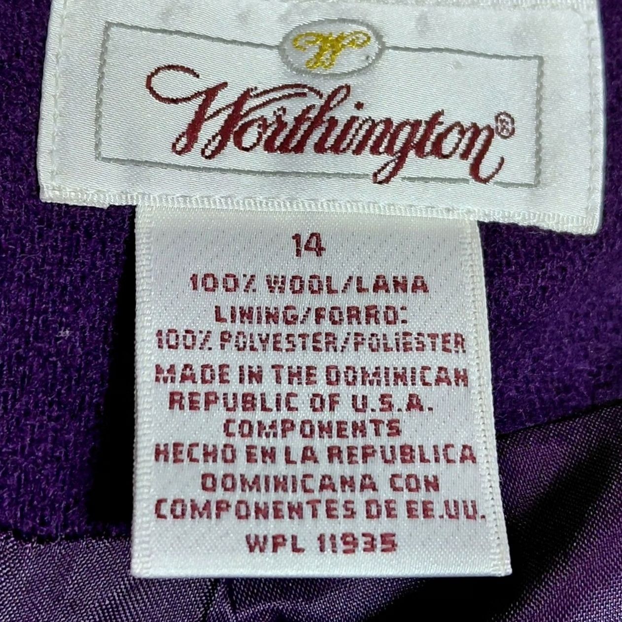 Worthington Worthington Wool Blend Dress Purple Sleeveless Knee Length Women Size 14 Size XL / US 12-14 / IT 48-50 - 3 Thumbnail