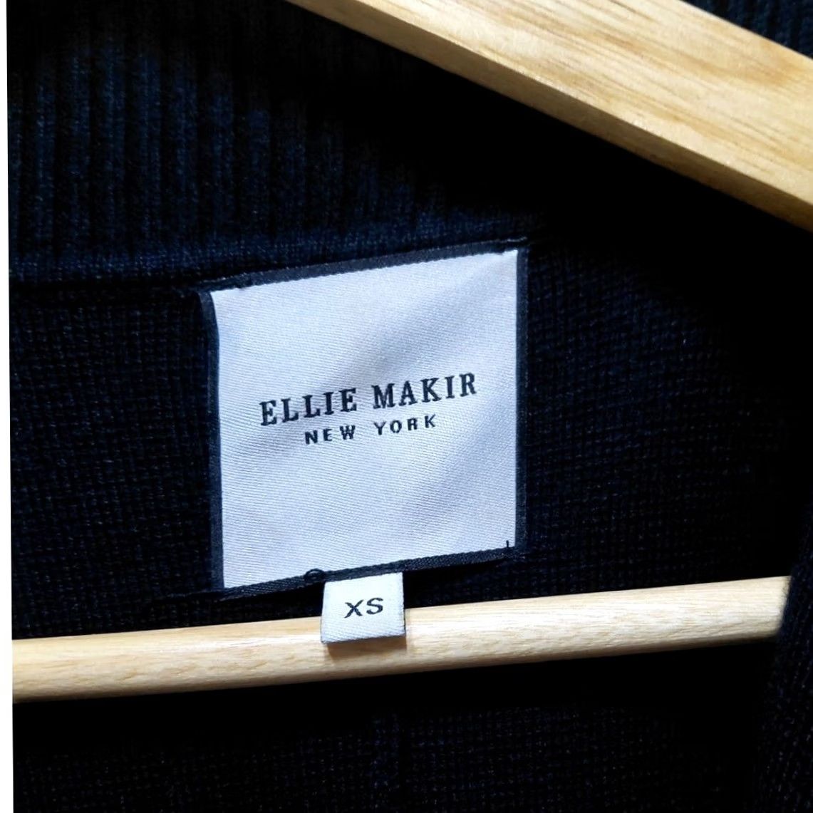 Vintage Ellie Makir New York Black Knit Dress Fit & Flare Half Zip XS Women Size XS / US 0-2 / IT 36-38 - 5 Thumbnail