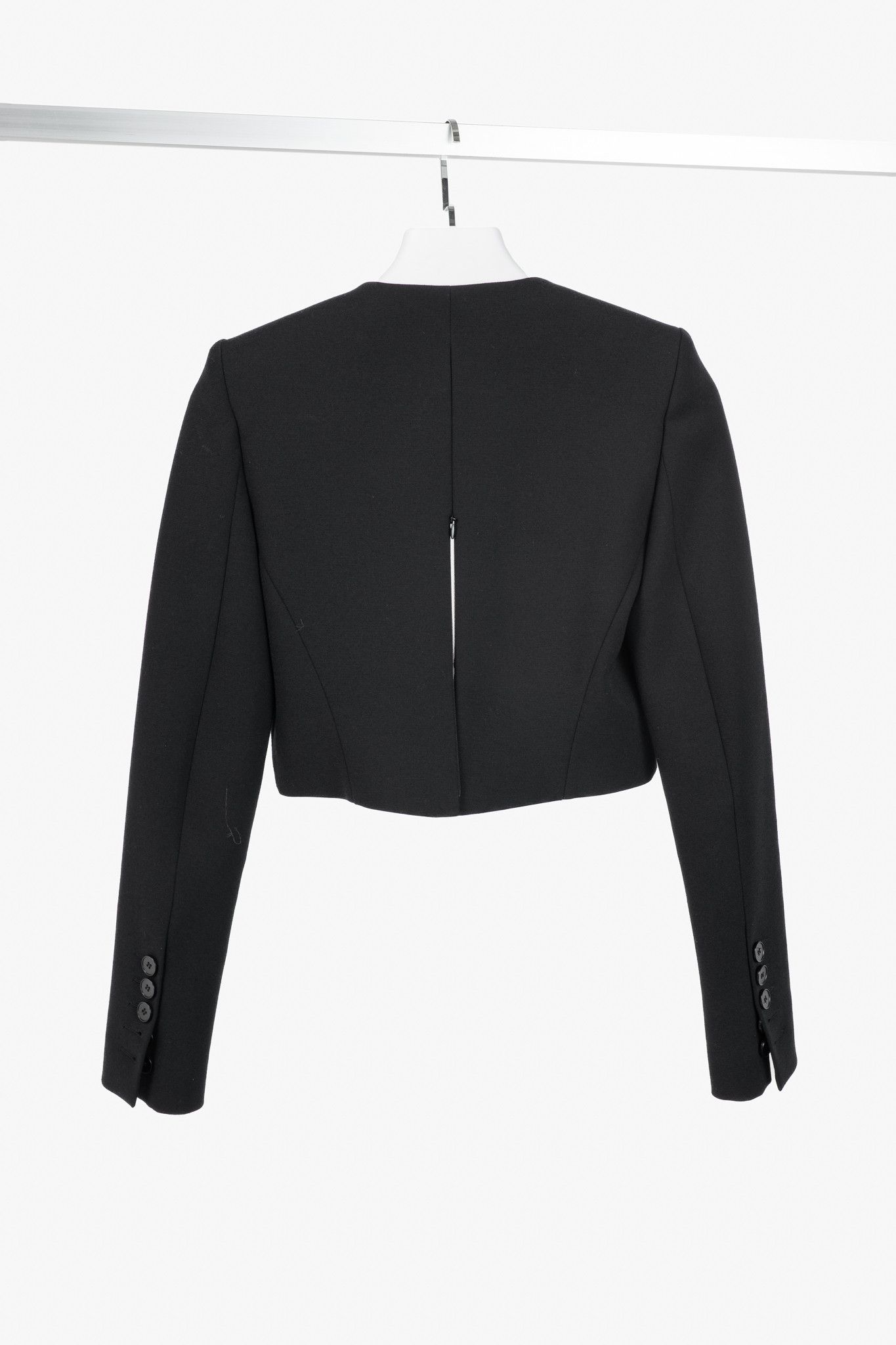 Barbara Bui Barbara Bui AW/15 Runway Black Cropped Zip Jacket Size XS / US 0-2 / IT 36-38 - 2 Thumbnail