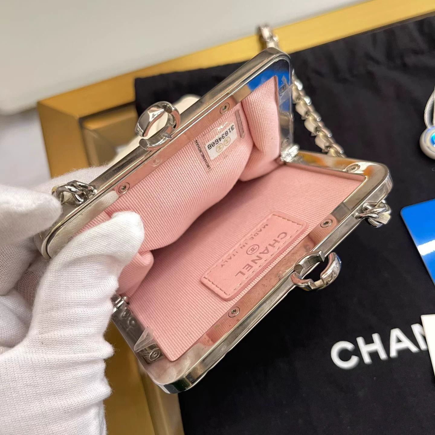 Chanel Chanel Mini Silver White Flap Bag Size ONE SIZE - 7 Thumbnail