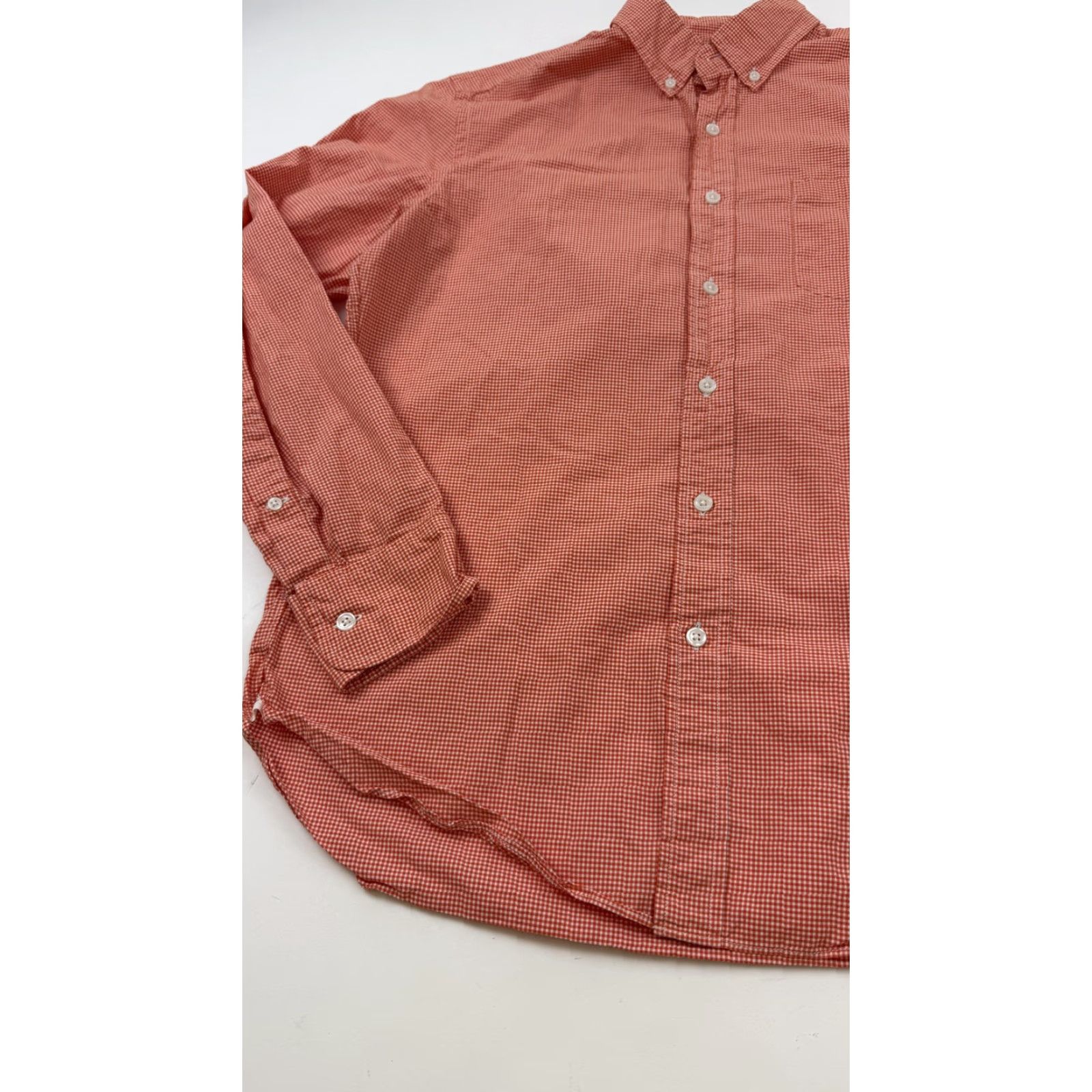 J.Crew J.Crew Shirt Mens Medium Orange Gingham Button-Down Long Sleeve Cotton Size US M / EU 48-50 / 2 - 3 Thumbnail