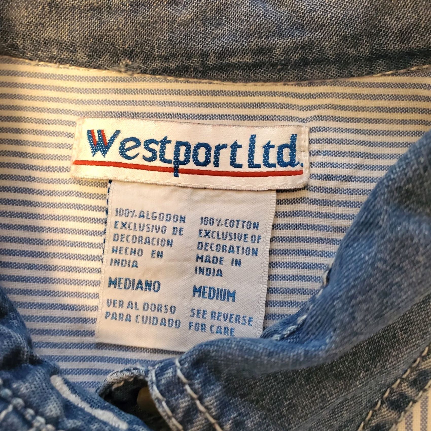 Denime VINTAGE Denim Striped Pumpkin Patch Embroidered Fall Button Up Shirt Sz Med Womens Size M / US 6-8 / IT 42-44 - 7 Thumbnail