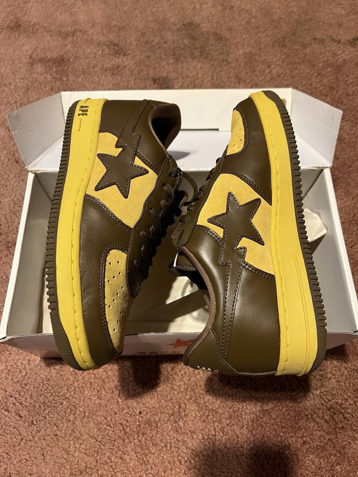 Bape A Bathing Ape Bapesta FS-001 Leather Suede Brown #377 Size US 10 / EU 43 - 2 Thumbnail