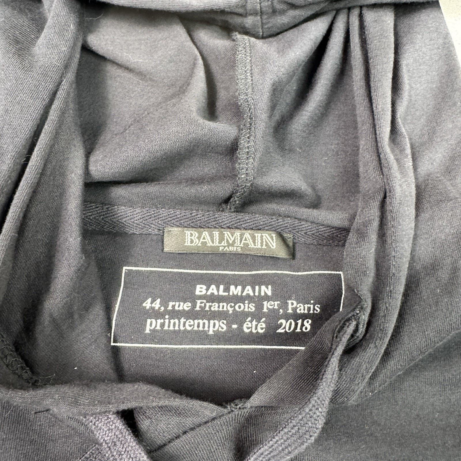 Balmain Balmain Paris Long Sleeve T-Shirt With Hood Size XS Black Size US XS / EU 42 / 0 - 14 Thumbnail