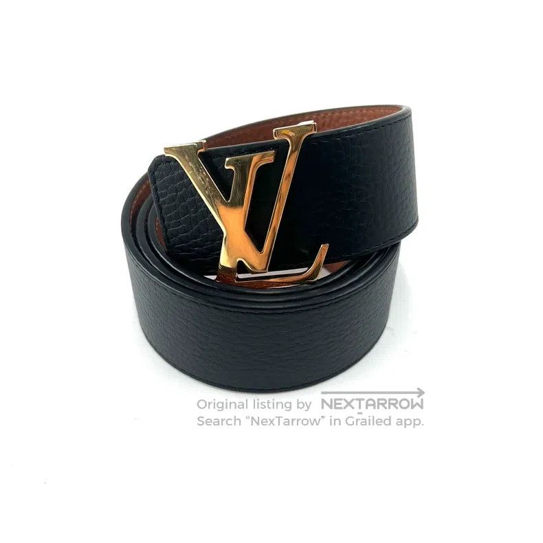Louis Vuitton Louis Vuitton Black Brown Gold Buckle Belt Size ONE SIZE - 1 Thumbnail