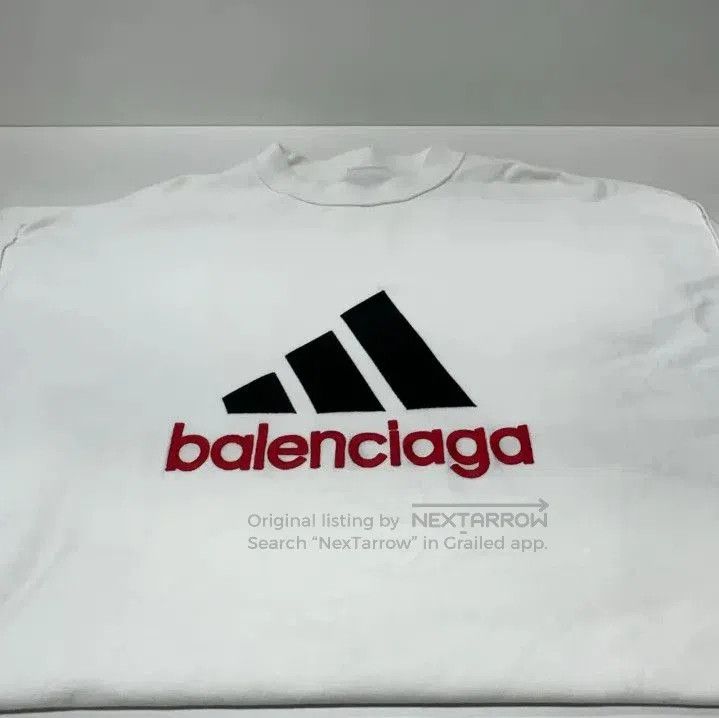 Balenciaga Balenciaga x Adidas White Logo Embroidered T. Size US M / EU 48-50 / 2 - 4 Thumbnail