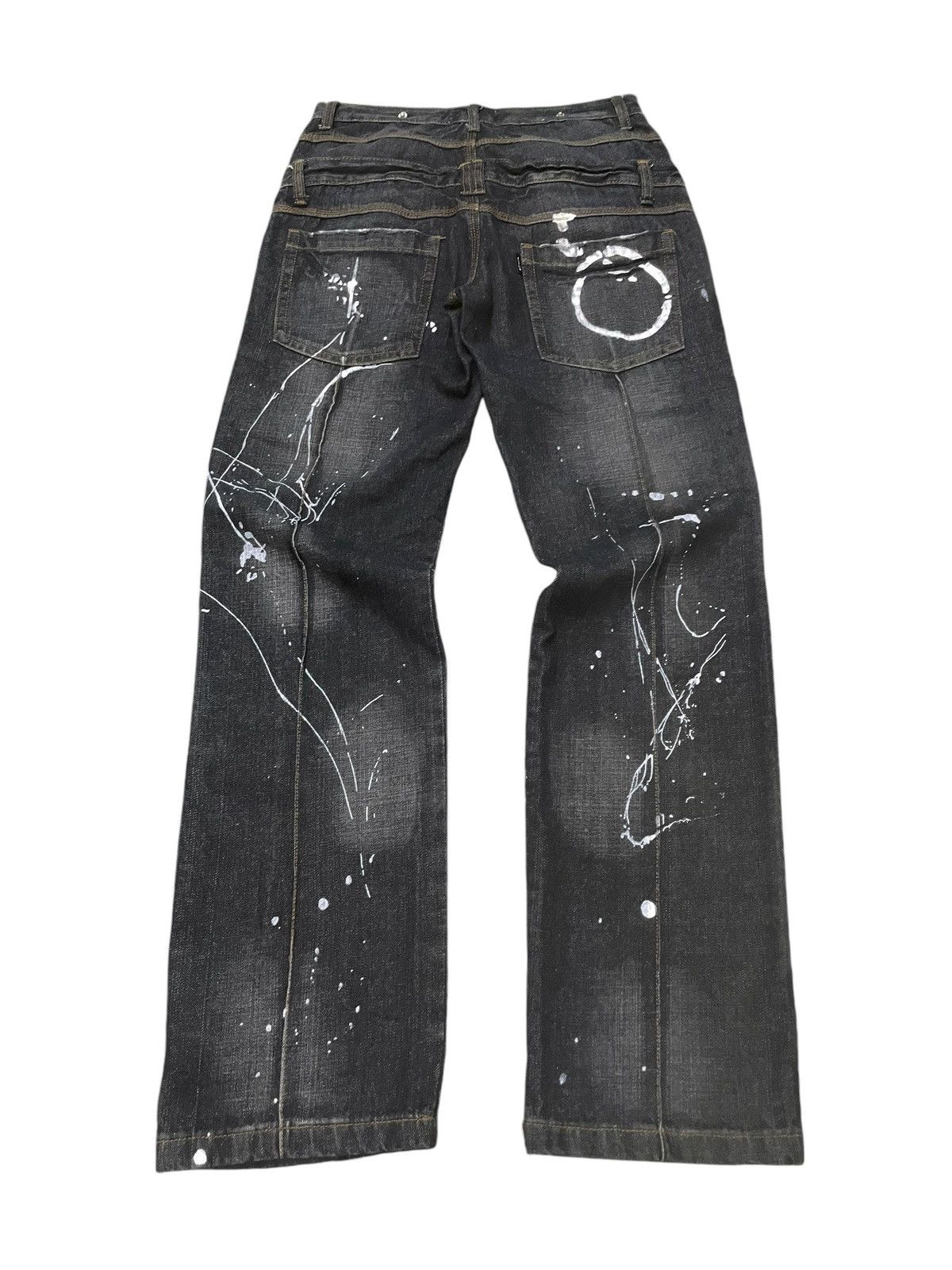 LOWBOX Aston Design Japan Double Waist Painter Loose Jeans Size US 30 / EU 46 - 2 Thumbnail