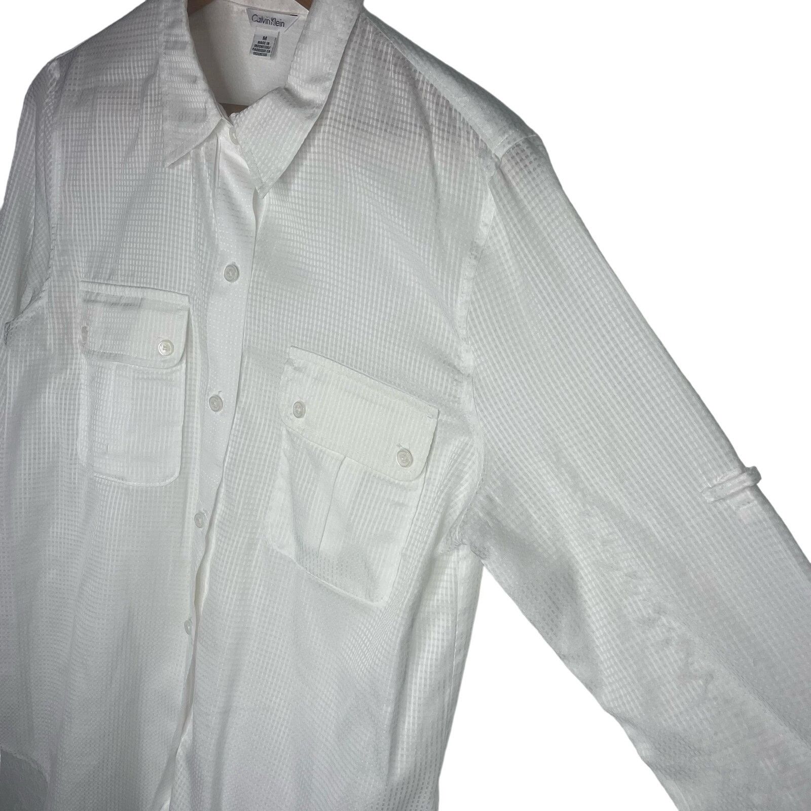 Calvin Klein Calvin Klein Long Sleeve Grid Texture Button Down Size US M / EU 48-50 / 2 - 6 Thumbnail