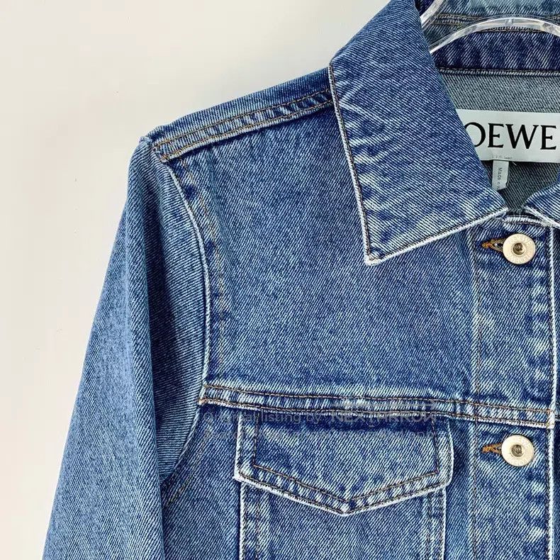 Loewe Loewe Blue Logo Embroidered Leather Label Cotton Denim Jac Size XXS / US 00 / IT 34 - 3 Thumbnail