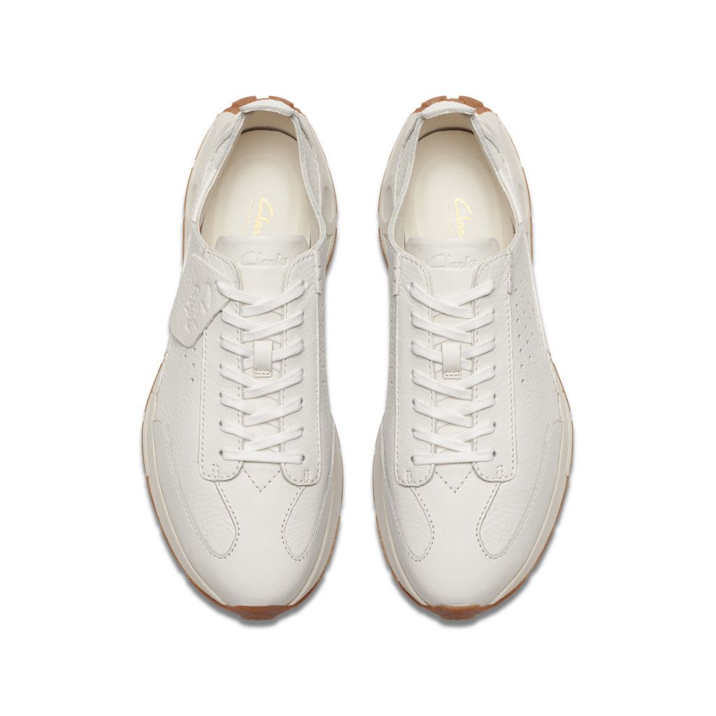 Clarks Clarks Mens Craft Speed Sneakers - White Leather Size US 9 / EU 42 - 6 Thumbnail