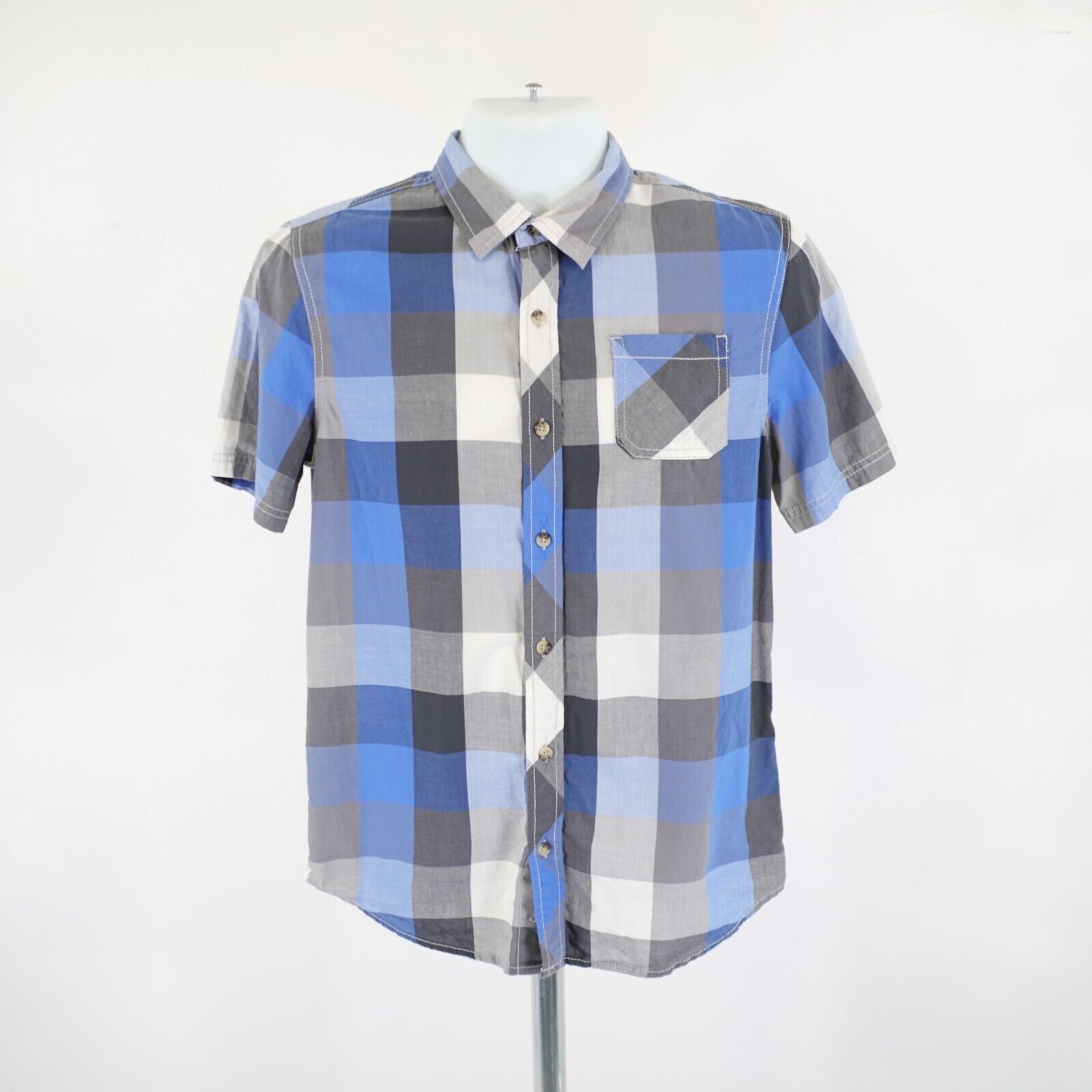 Arizona Jean Co. Arizona Jeans XL Blue Gray Plaid Short Sleeve Pocket Collare Size US XL / EU 56 / 4 - 4 Thumbnail
