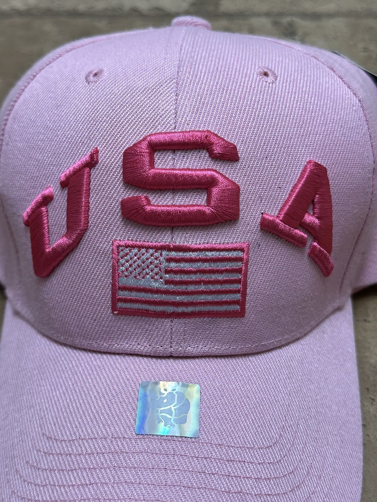 Other Pink Patriotic USA Flag Hat Cap Velcro Adjustable Size ONE SIZE - 3 Thumbnail
