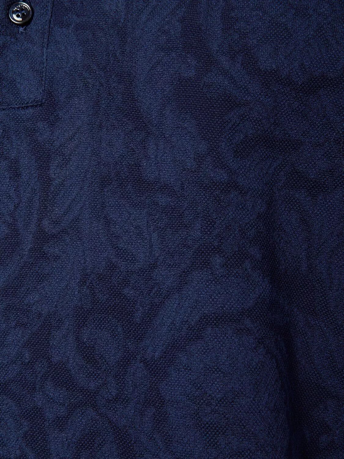 Versace VERSACE Barocco Blue Jacquard Cotton Polo New Auth Size US L / EU 52-54 / 3 - 3 Thumbnail