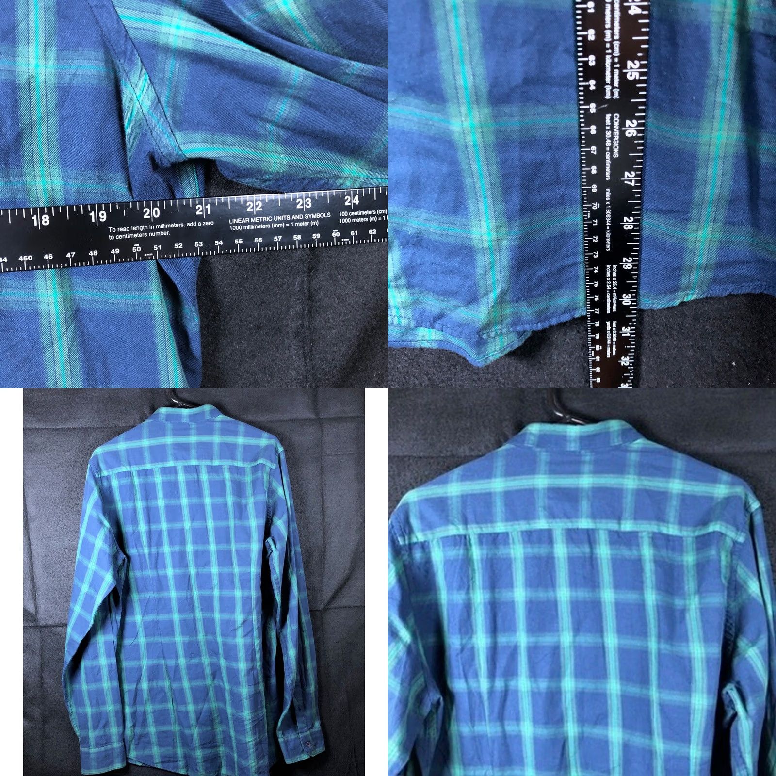 Vintage Kani Rush Mens Shirt Blue Green Plaid Button-Down 100% Cotton Long Sleeve Large L Regular Mens Size US L / EU 52-54 / 3 - 8 Thumbnail