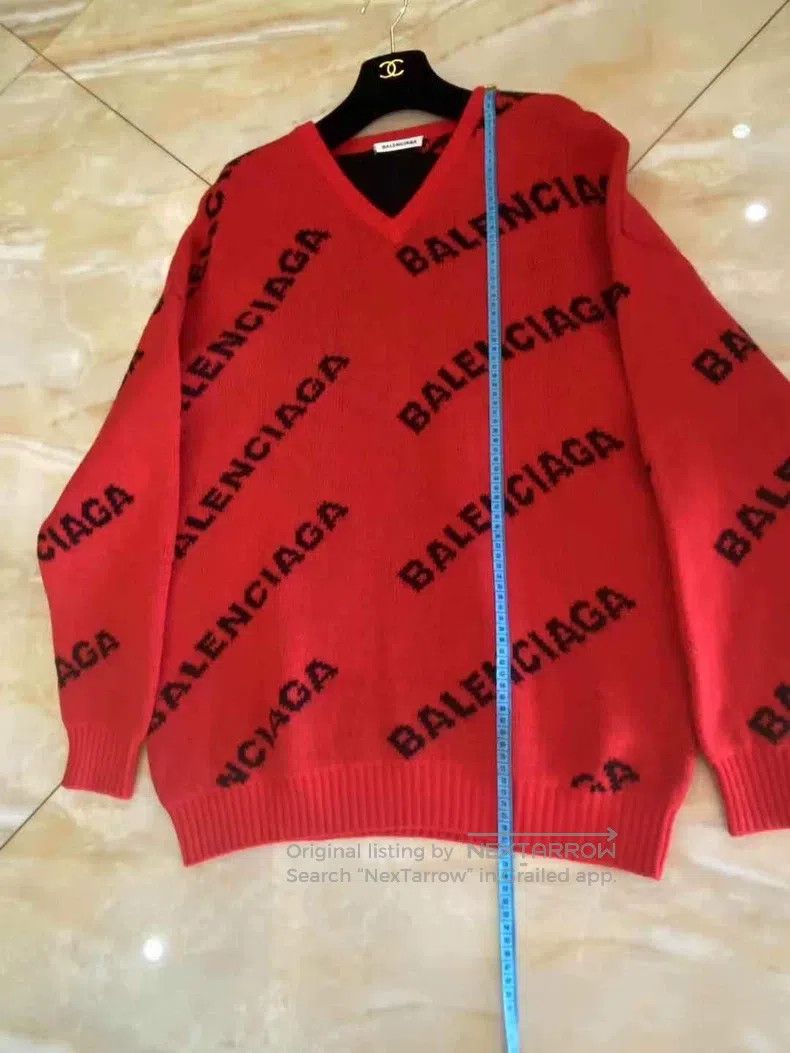 Balenciaga Balenciaga Red Full Letter Knitwear Size XS / US 0-2 / IT 36-38 - 6 Thumbnail