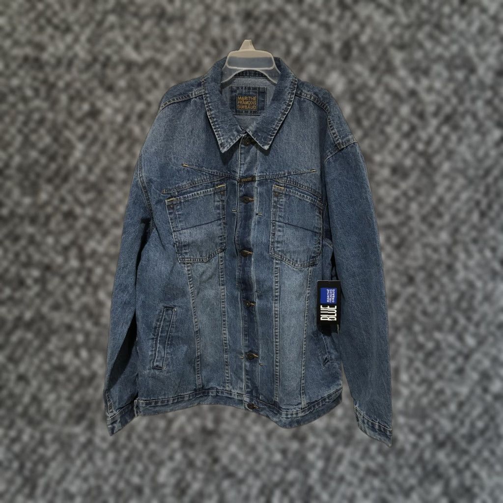 Vintage 2000s Marithe Francois Girbaud X Front Denim Jacket Blue Jean 2XL NWT