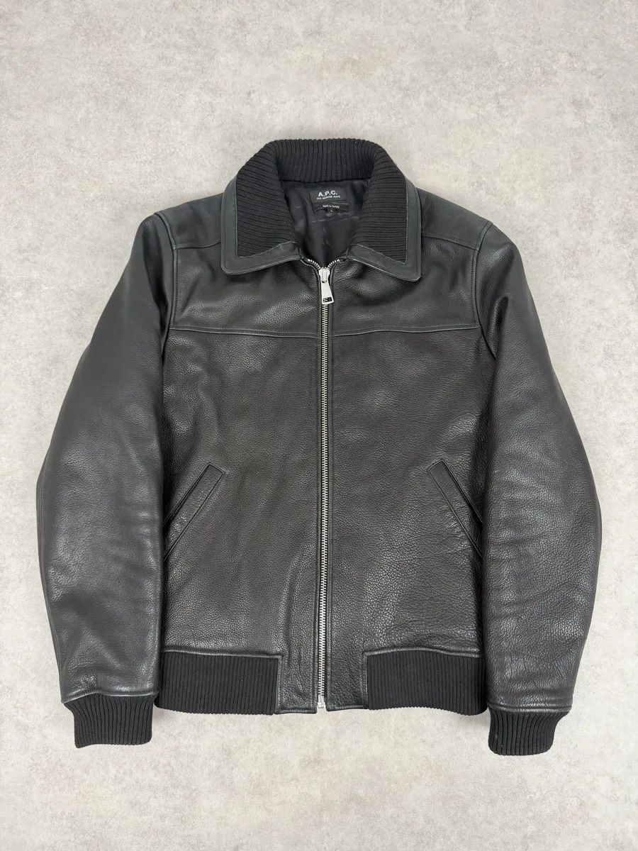 A.P.C. A.P.C. Black Calfskin Leather Jacket Size US L / EU 52-54 / 3 - 1 Thumbnail
