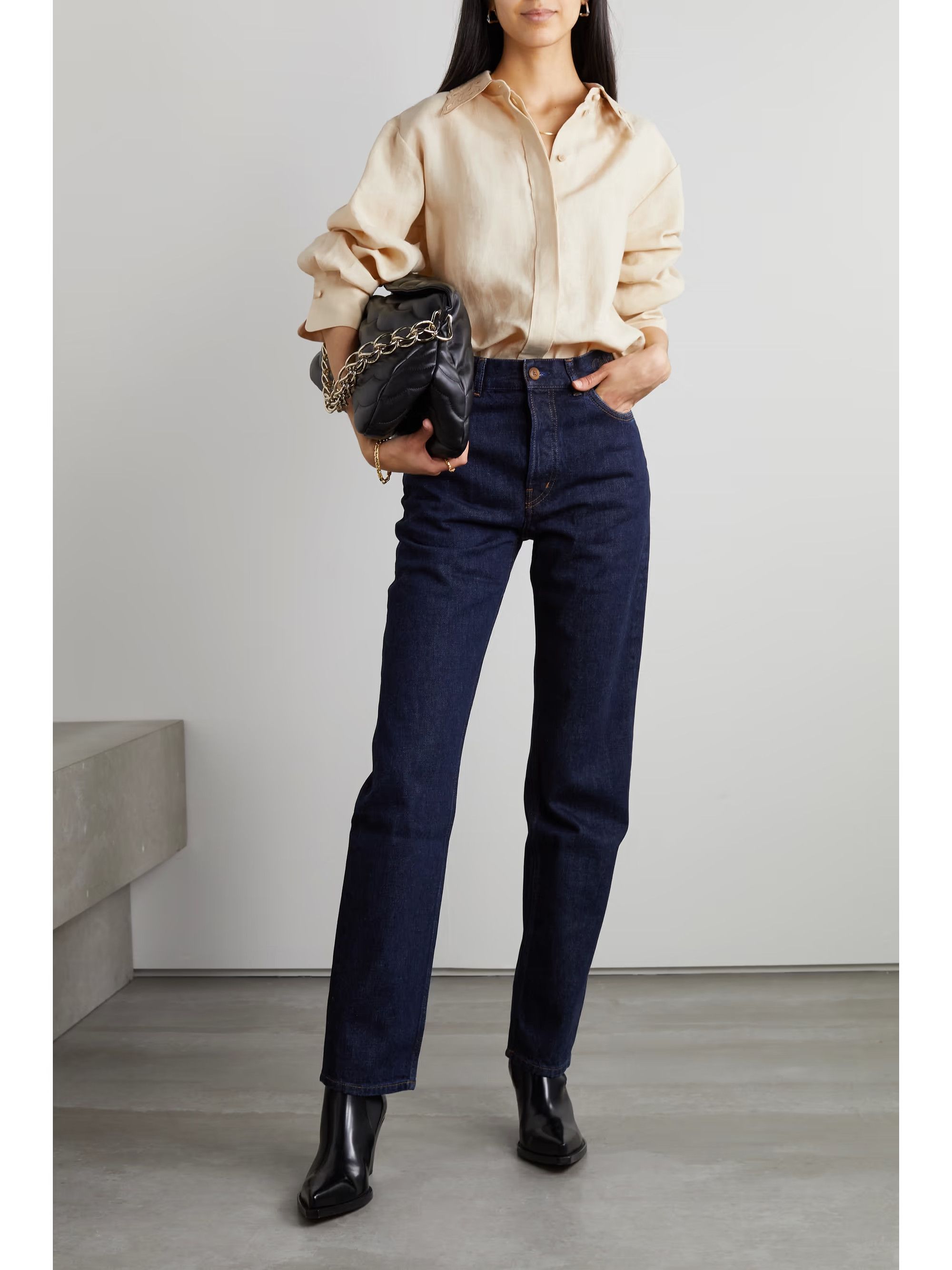 Chloe o1y0825 Linen Shirt in Beige Size S / US 4 / IT 40 - 4 Thumbnail