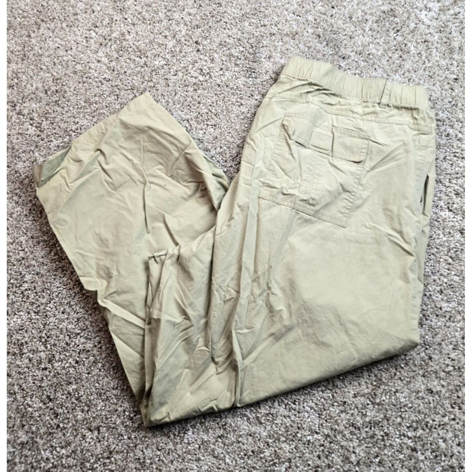 Vintage Columbia Mens Pants 2XL Brown Cotton Straight Leg Inseam 30" Chino Casual Travel Cargo Pocket Zipper Size US 39 - 2 Thumbnail