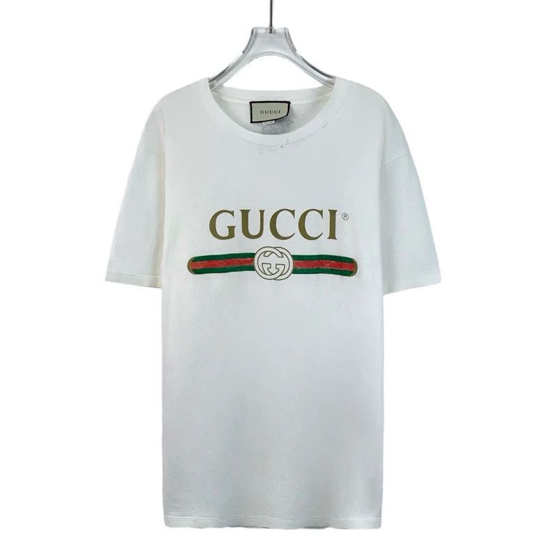 Gucci Gucci Logo letter print round neck white vandal style cotto Size US S / EU 44-46 / 1 - 1 Thumbnail