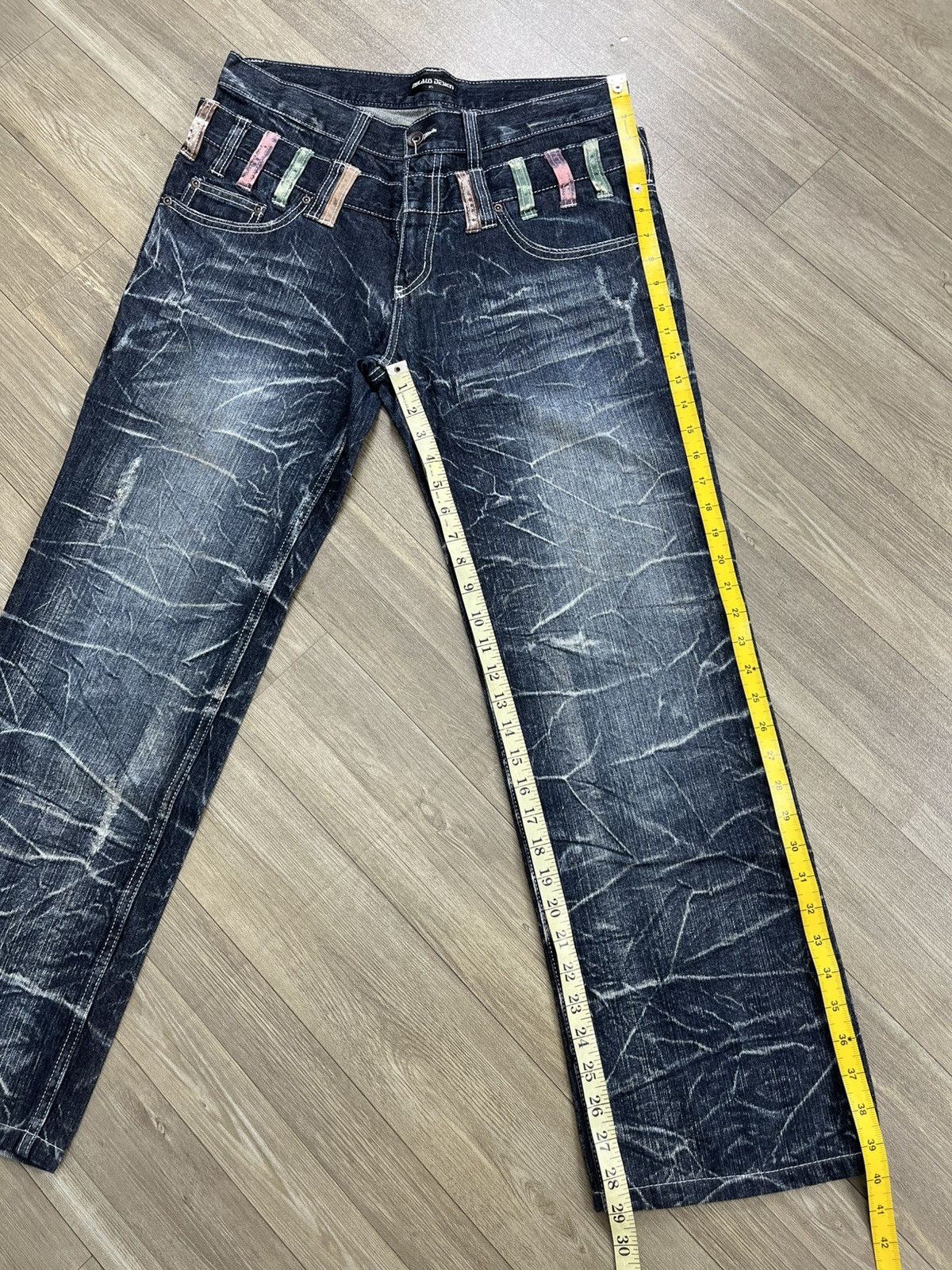 If Six Was Nine 2000s Nylaus Double Waist Distressed Punk Faded Baggy Jeans Size US 31 - 21 Thumbnail