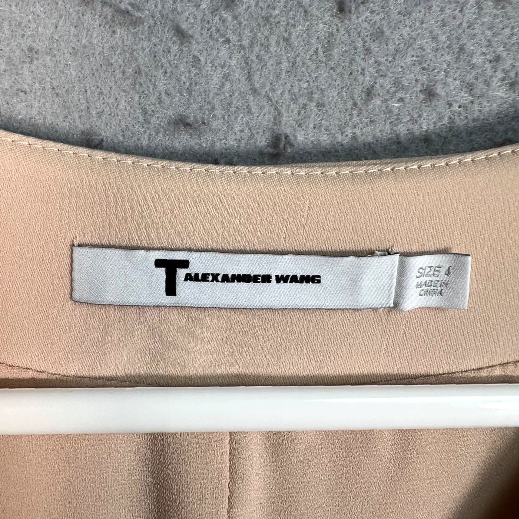 Alexander Wang Alexander Wang Womens Dress Beige V-Neck Short Sleeve Shift Adult Womens 4 Regular Size 27" / US 4 / IT 40 - 3 Thumbnail
