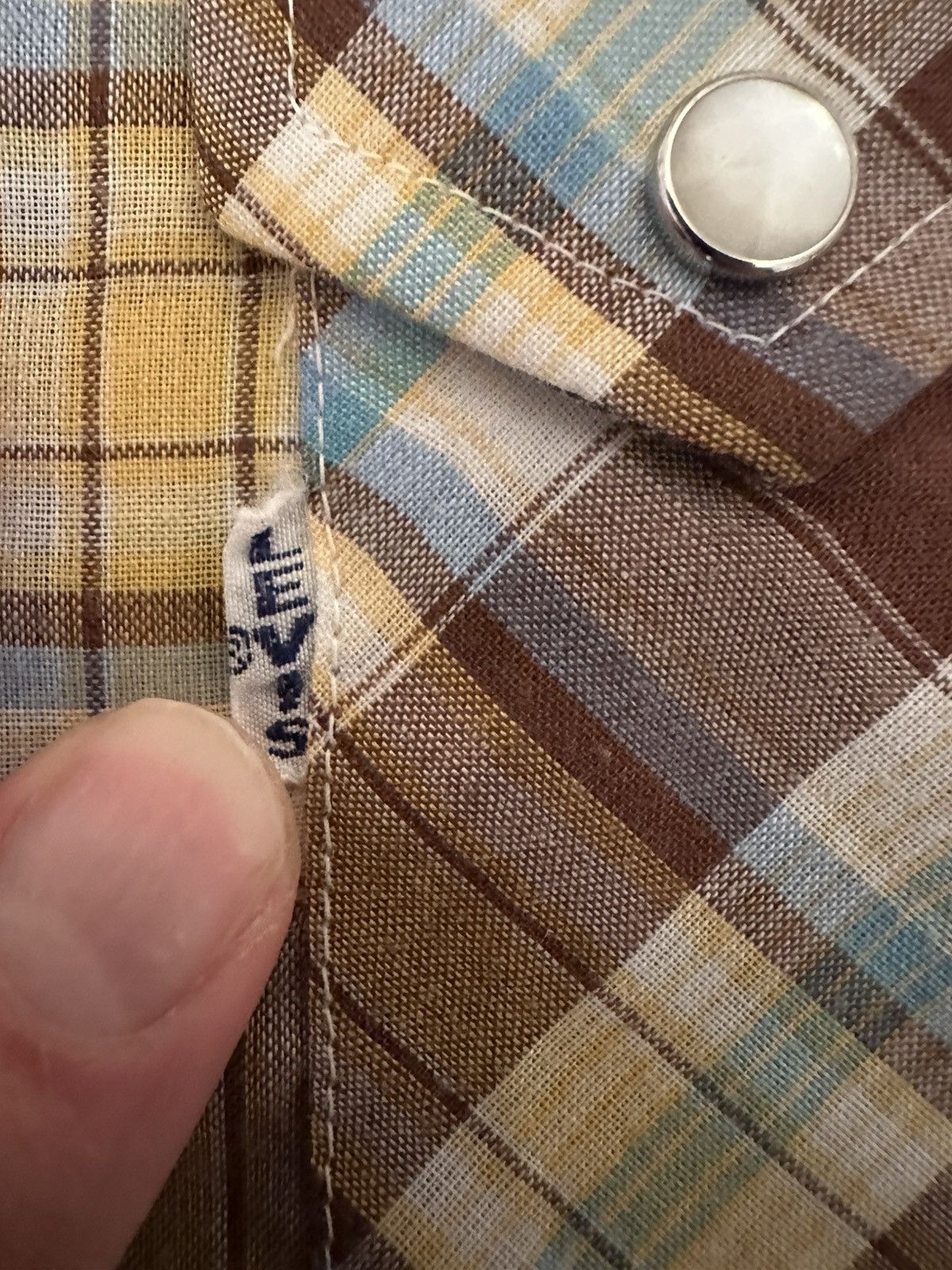 Levi's VTG Levis Pearl Snap Big E Western Plaid Sawtooth Mens Sz M Size US M / EU 48-50 / 2 - 4 Thumbnail
