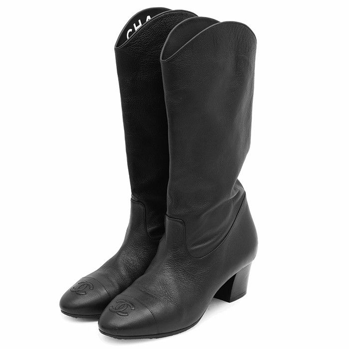 Chanel Chanel Chanel Grain Leather Boots Leather Shoes G36273 DUTY FREE for USA Size ONE SIZE - 1 Thumbnail