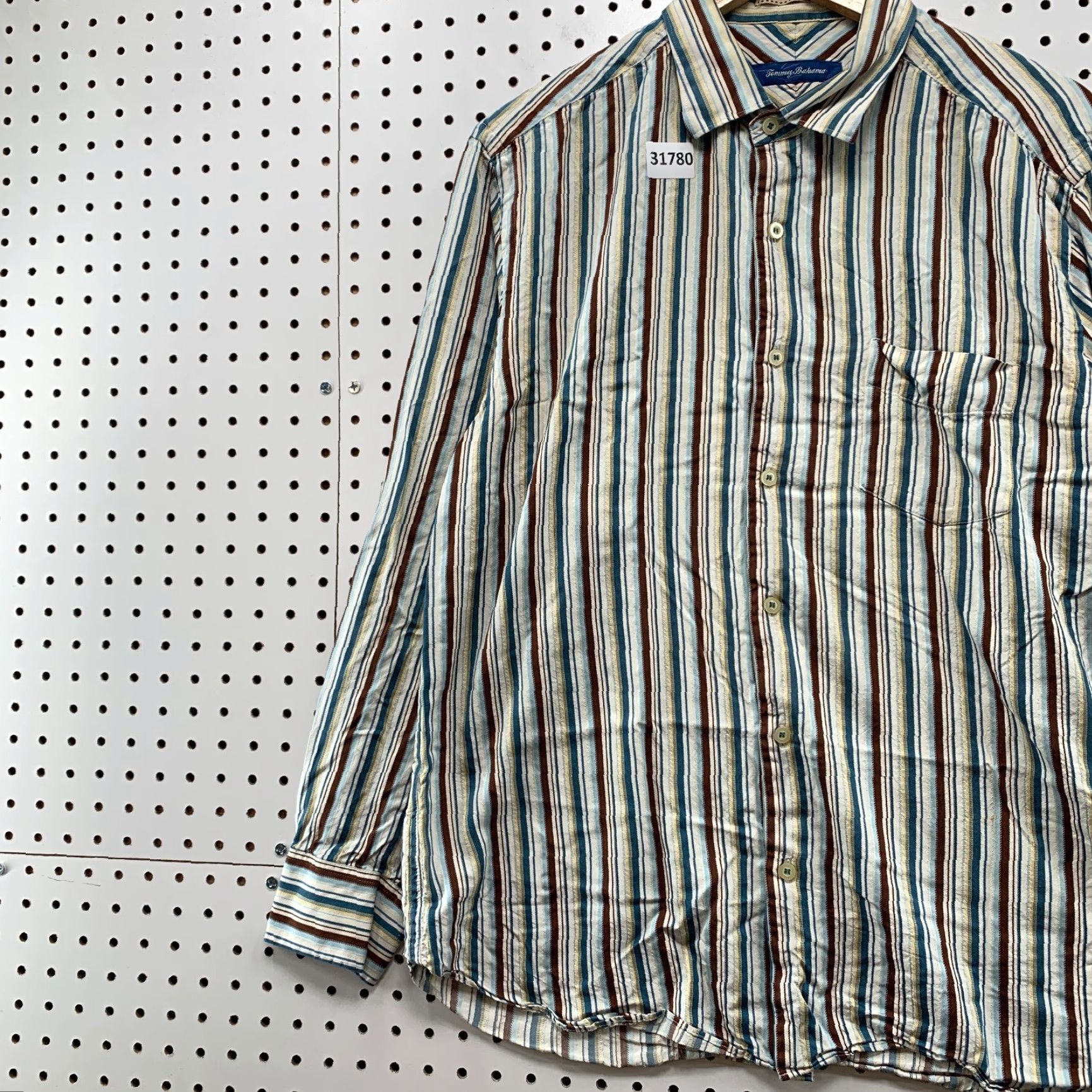 Tommy Bahama Tommy Bahama Button-Up Shirt Mens Large Silk Striped Casual 100% Silk Multicolor Long Sleeve Button Shirt Mens Large Silk Striped Casual Size US L / EU 52-54 / 3 - 3 Thumbnail