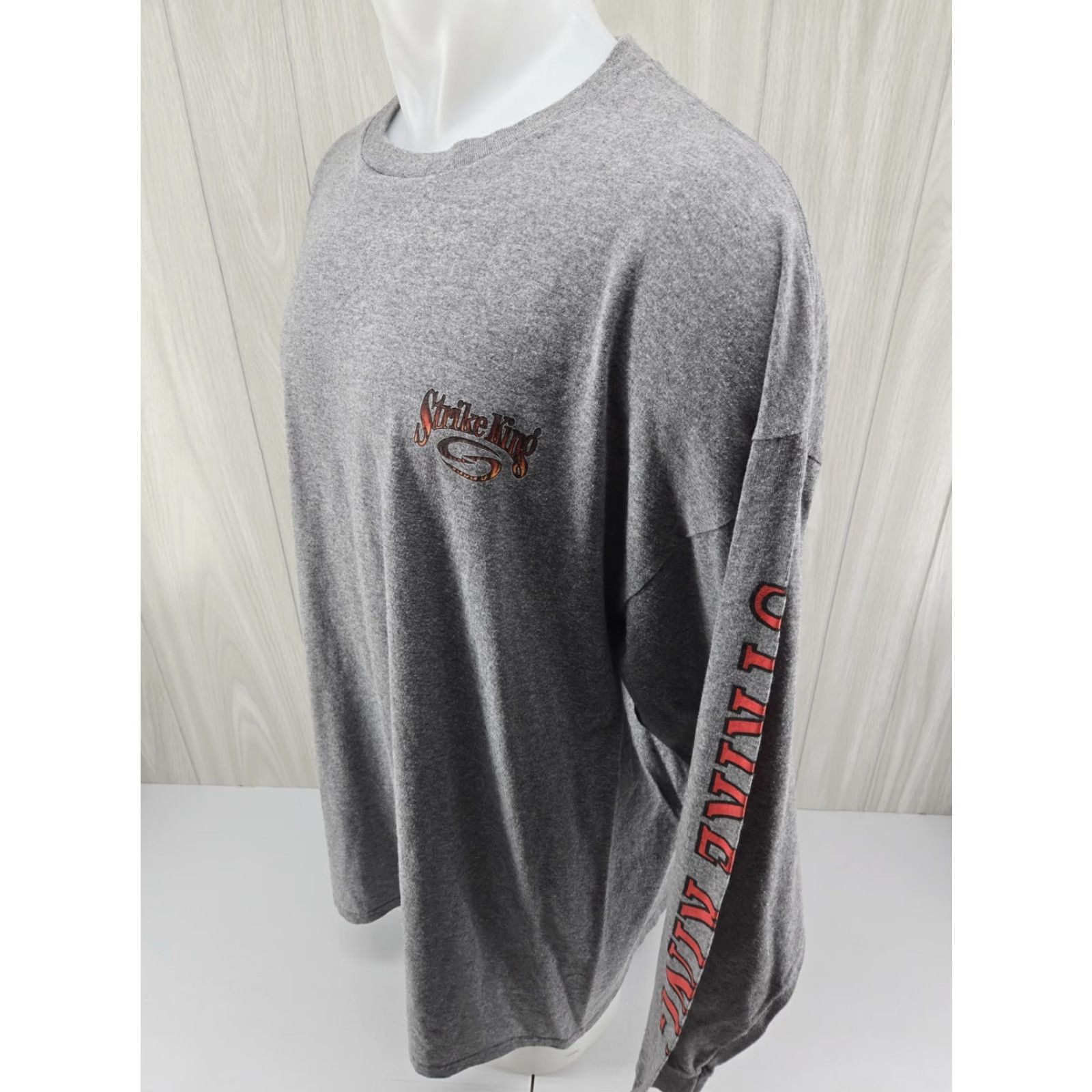 Vintage Strike King Lure Company Gray Long Sleeve Shirt 3XL Mens T-Shirt Cotton Crew Neck Size US XXL / EU 58 / 5 - 5 Thumbnail