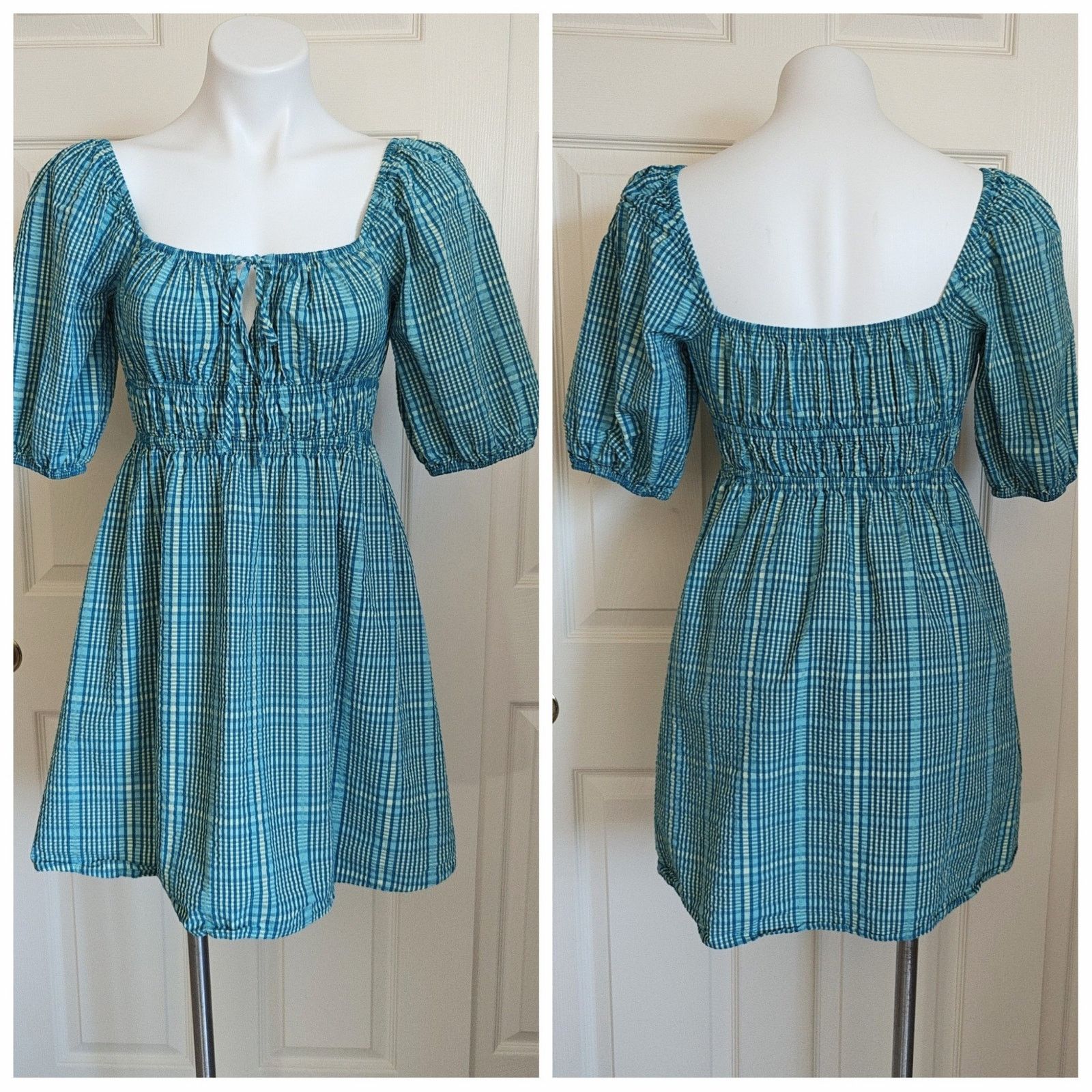 Rails RAILS Brenda Check Cotton Blend Seersucker Mini dress sz XS Size XS / US 0-2 / IT 36-38 - 1 Thumbnail