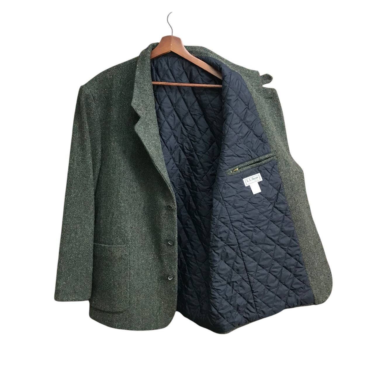 L.L. Bean Vintage 90s L.L. Bean Wool Herringbone Chore Quilted Field Size US XL / EU 56 / 4 - 9 Thumbnail