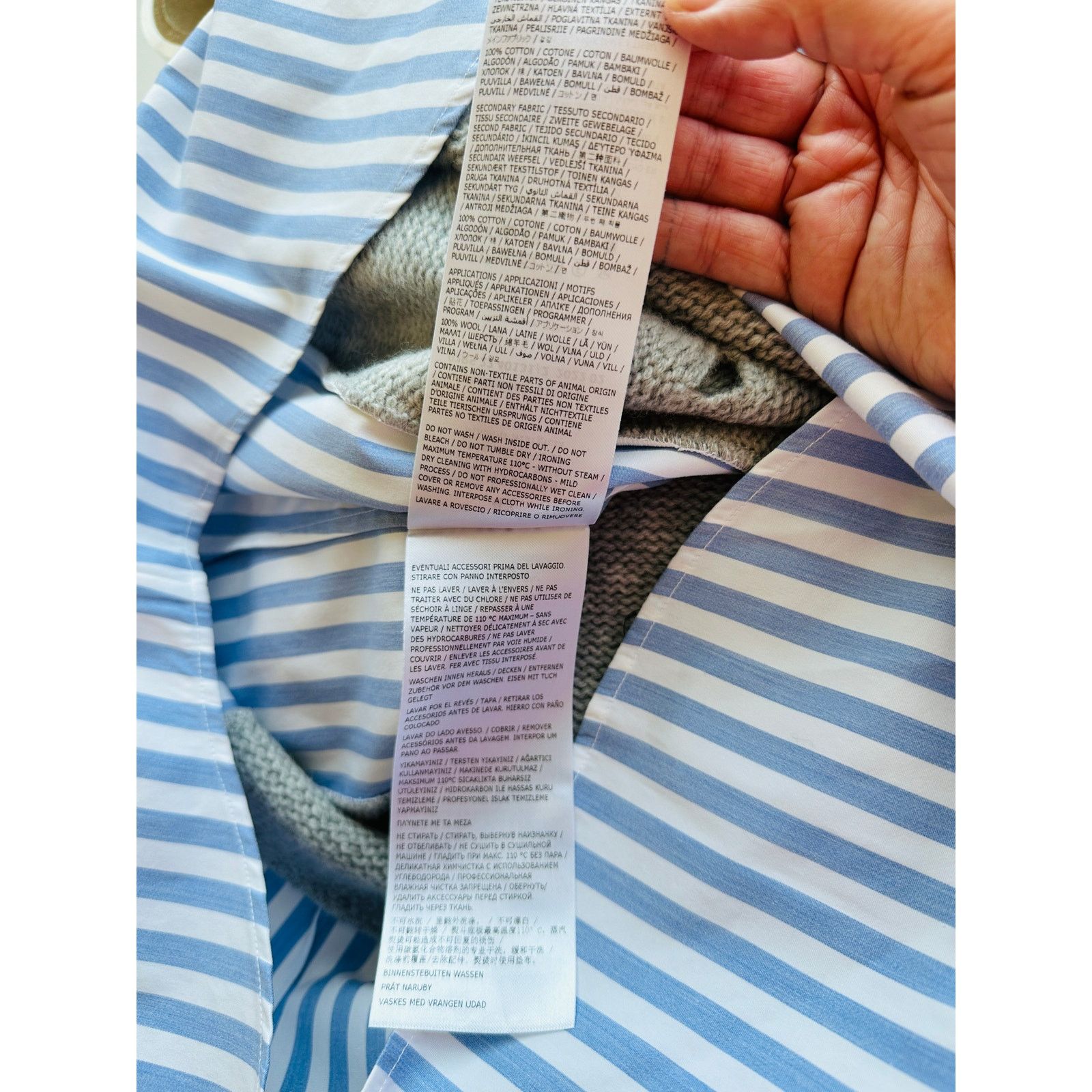 Maison Margiela Maison Margiela Distressed Gray Vest Layered Stripe Shirt Size L / US 10 / IT 46 - 10 Thumbnail