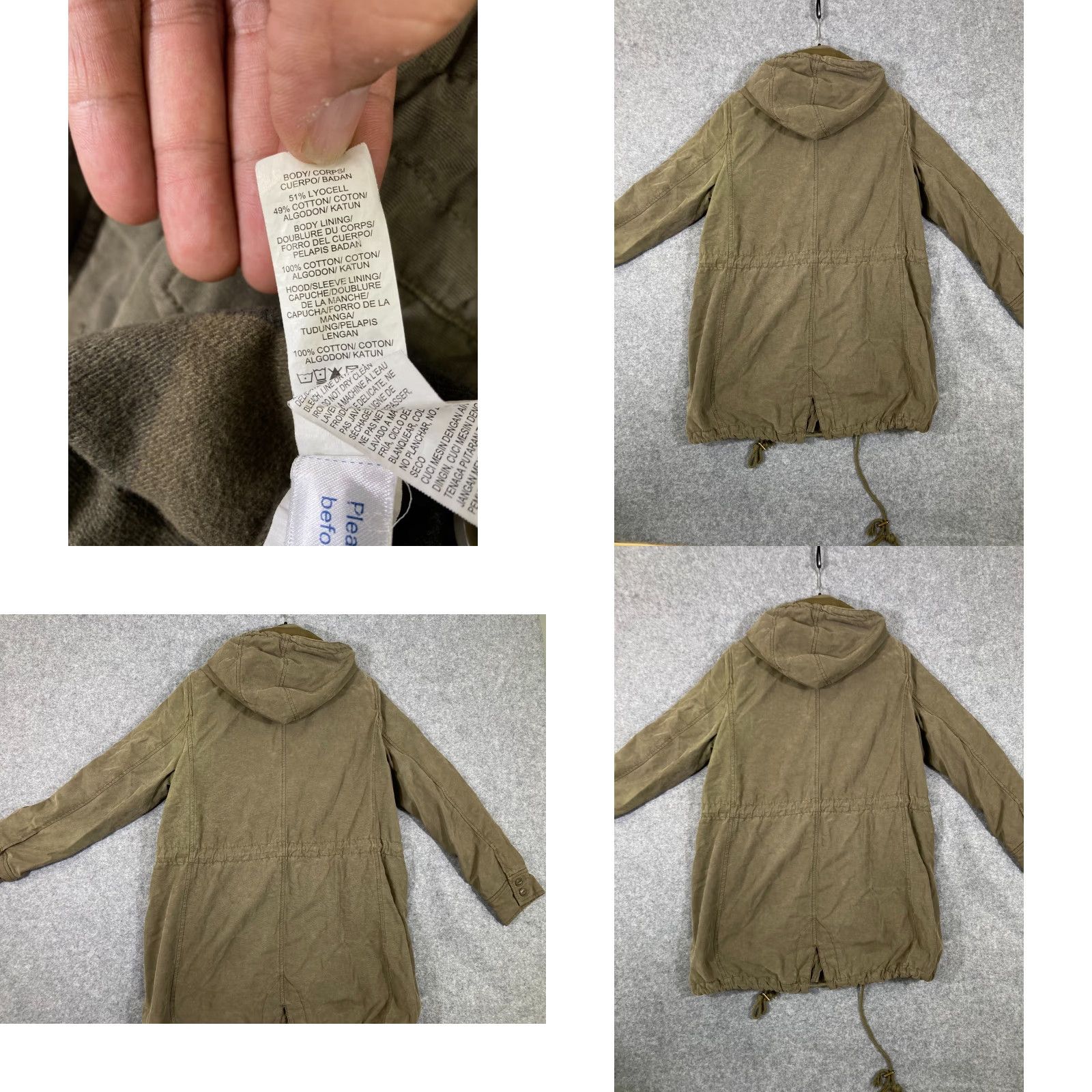 Lucky Brand Lucky Brand Military Parka Jacket Womens L Olive Green Flannel Lined Full Zip Hooded Pockets Casual Outdoor Fall Winter Spring Size L / US 10 / IT 46 - 8 Thumbnail
