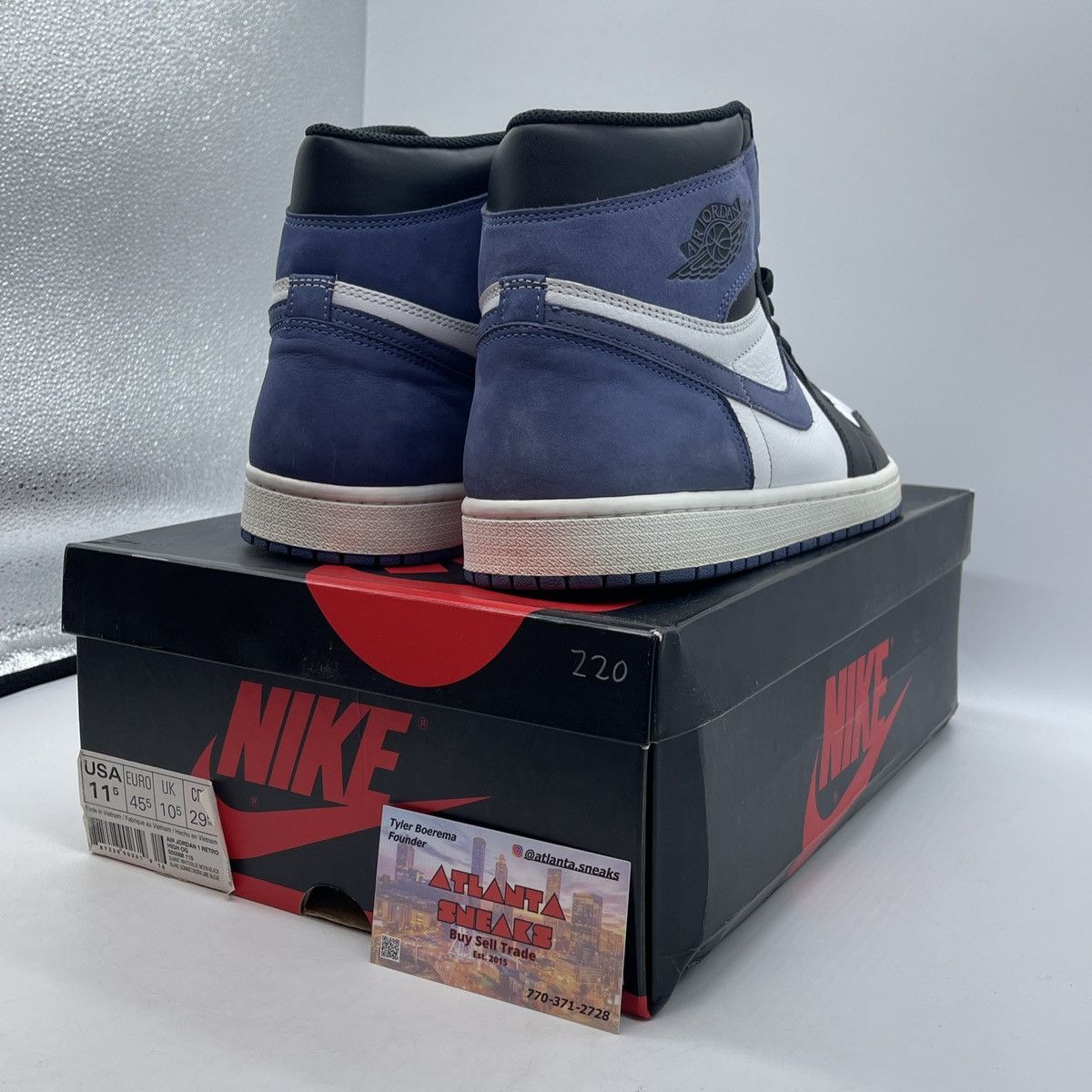 Jordan Brand Air Jordan 1 high beat hand in the game blue moon Size US 11.5 / EU 44-45 - 5 Thumbnail