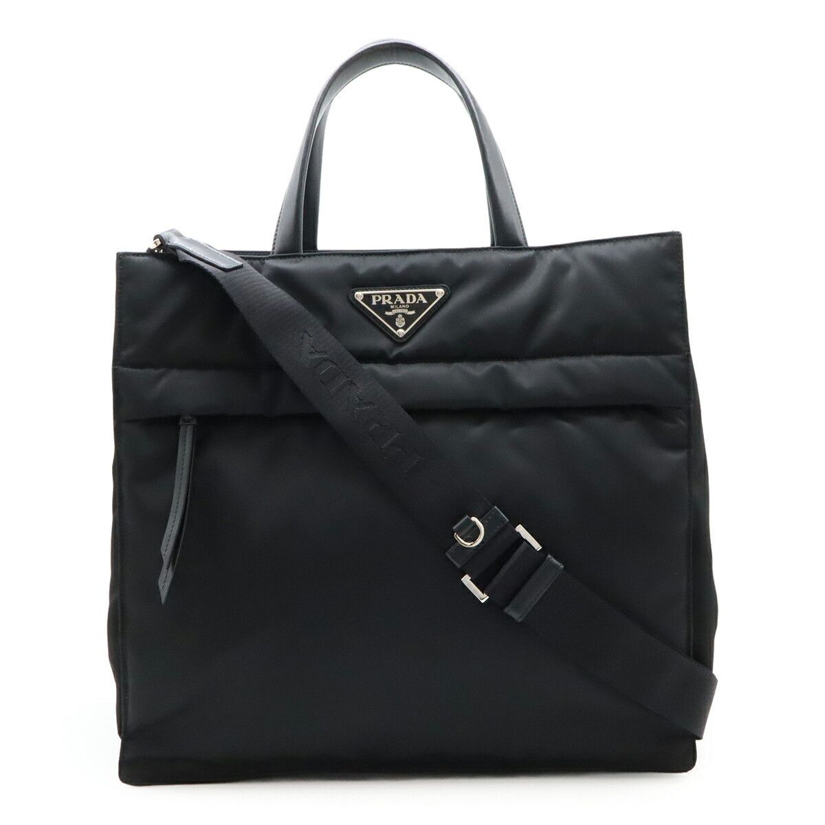 Prada Prada Prada TESSUTO+VITELLO 2way tote bag Leather Shoulder Bag 2VG076 DUTY FREE for USA Size ONE SIZE - 1 Thumbnail