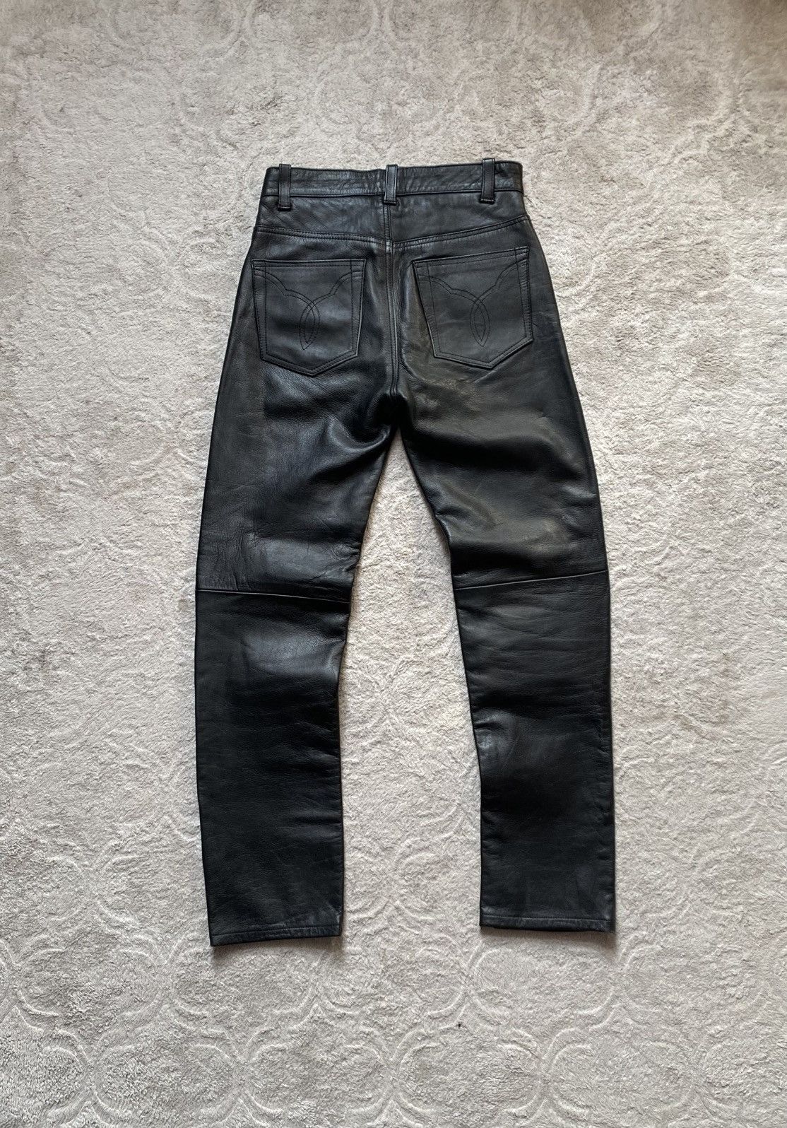 If Six Was Nine Real Leather Black Vintage Opium y2K pants Size US 29 - 2 Thumbnail