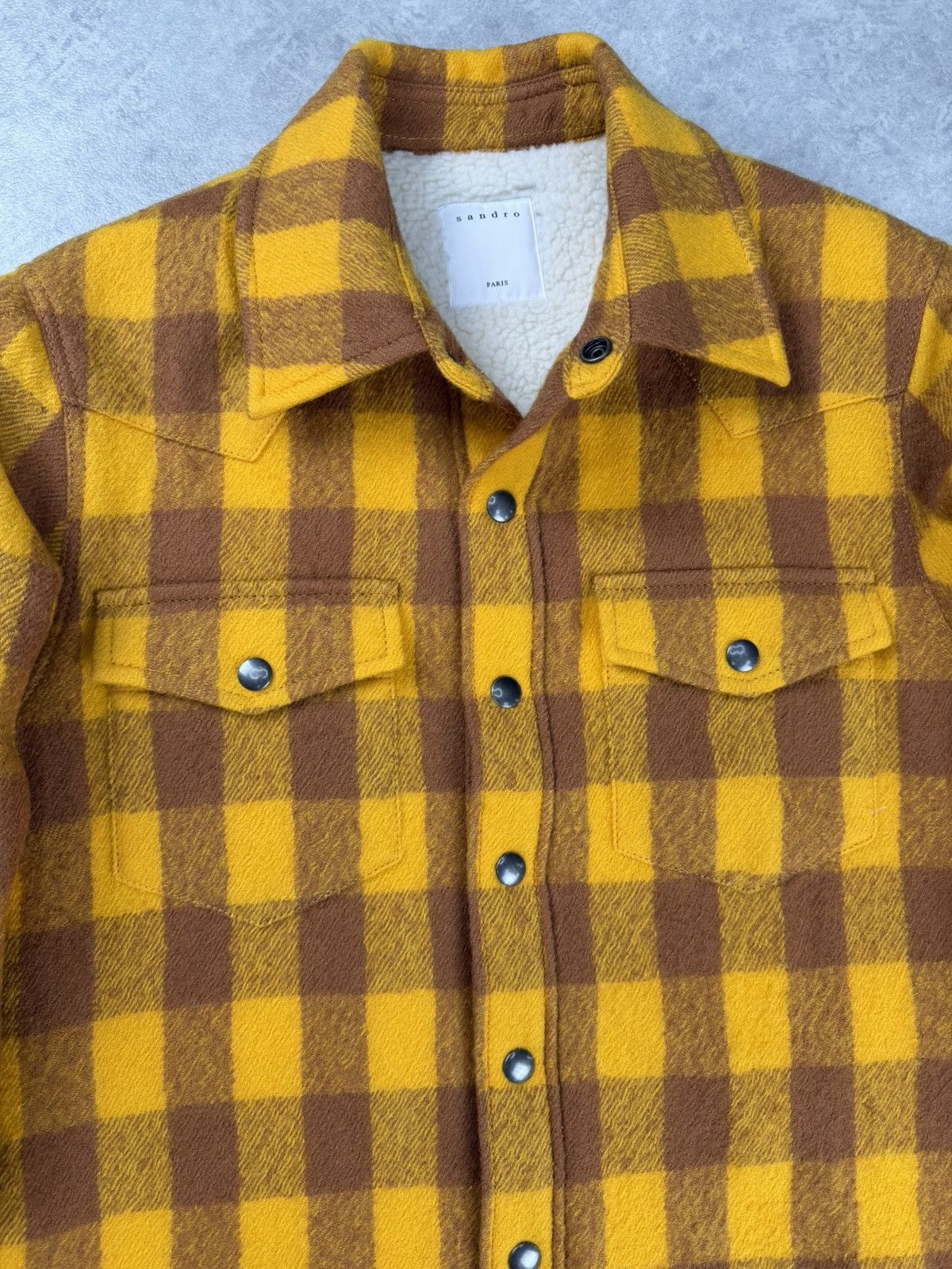 Sandro Sandro Paris Wool Overshirt Check Sherpa Jacket Size S Size US S / EU 44-46 / 1 - 4 Thumbnail