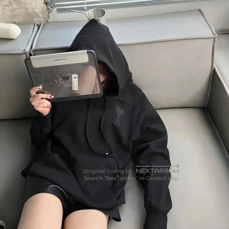 AMI AMI Black Long Sleeve Cotton Hoodie . Size US XS / EU 42 / 0 - 7 Thumbnail