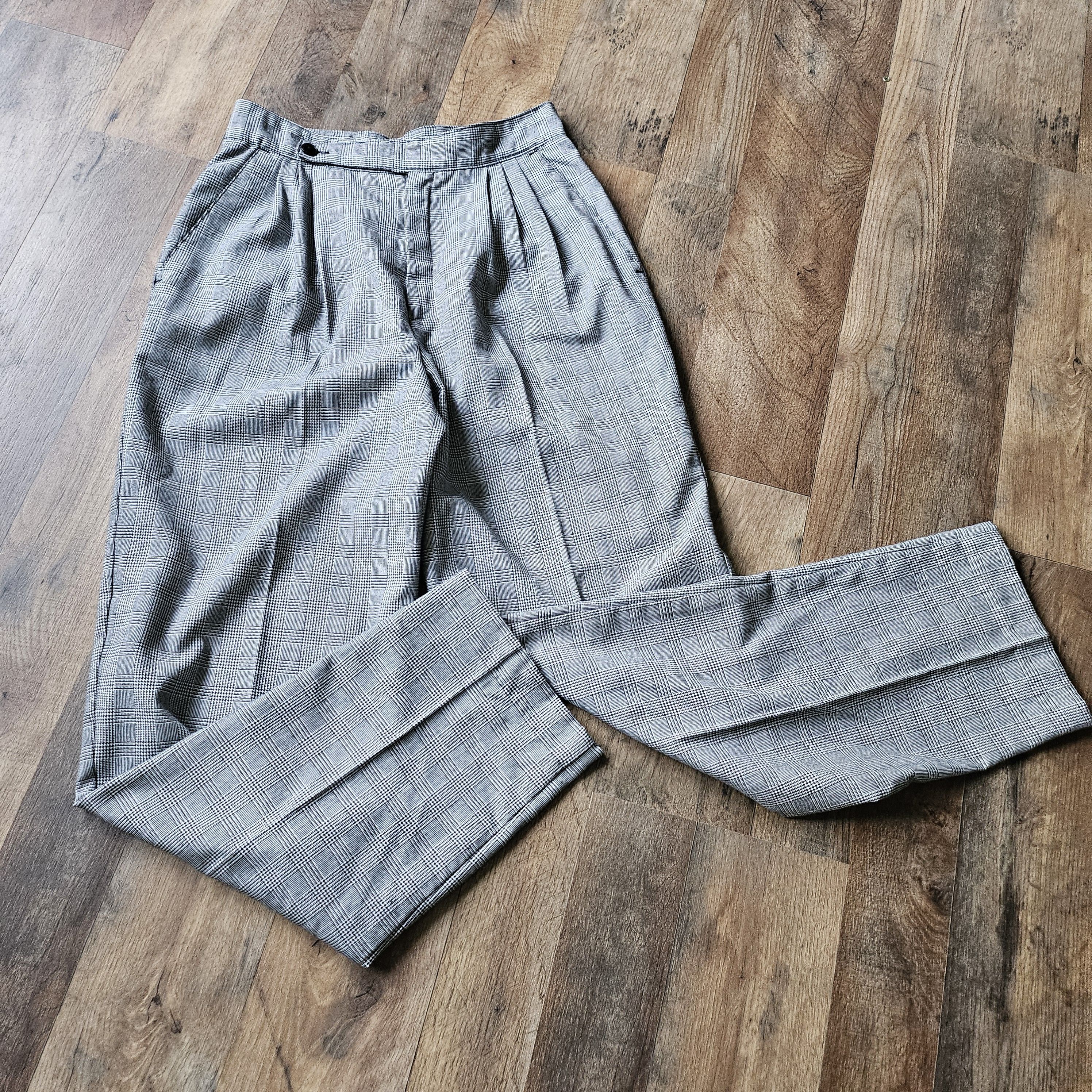 Vintage Vtg Fundamental Things Pants Checked High Rise Pleated Size 24" / US 00 / IT 34 - 9 Thumbnail