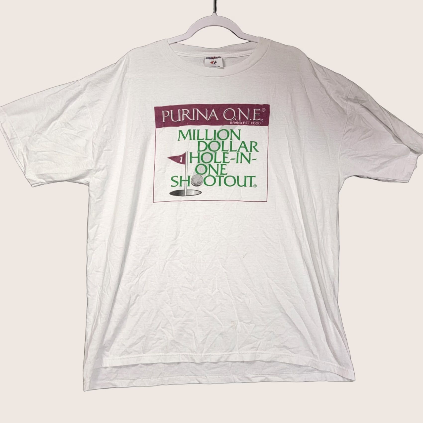 Jerzees VINTAGE Jerzees Golf Shirt Unisex Adult 2XL White Short Sleeve Graphic Tee 100% Cotton Mens Womens Boys Girls Size US XXL / EU 58 / 5 - 1 Thumbnail
