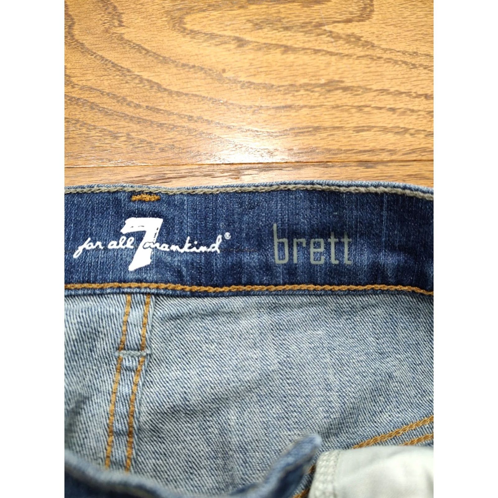 7 For All Mankind 7 For All Mankind Brett Jeans Mens 36x31 Blue Medium Wash Bootcut Denim 5-Pocket USA Stretch Regular 10.5 Rise Regular Fit Zip Closed Size US 36 / EU 52 - 6 Thumbnail