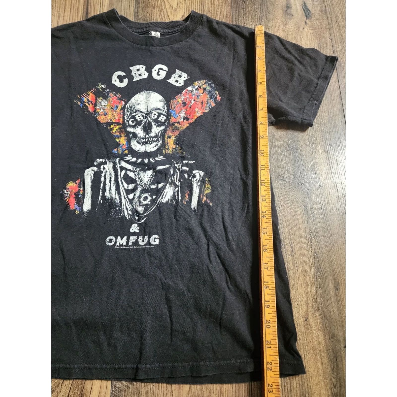 Vintage Mens XS CBGB & OMFUG - 315 Bowery L.L.C. - 2016 Skull T Shirt Underground Rock Shirt XS Black Mens Size US XS / EU 42 / 0 - 2 Thumbnail