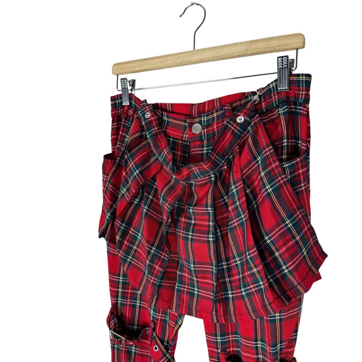 Japanese Brand ☀️RED TARTAN BONDAGE PANTS Size 30" / US 8 / IT 44 - 6 Thumbnail