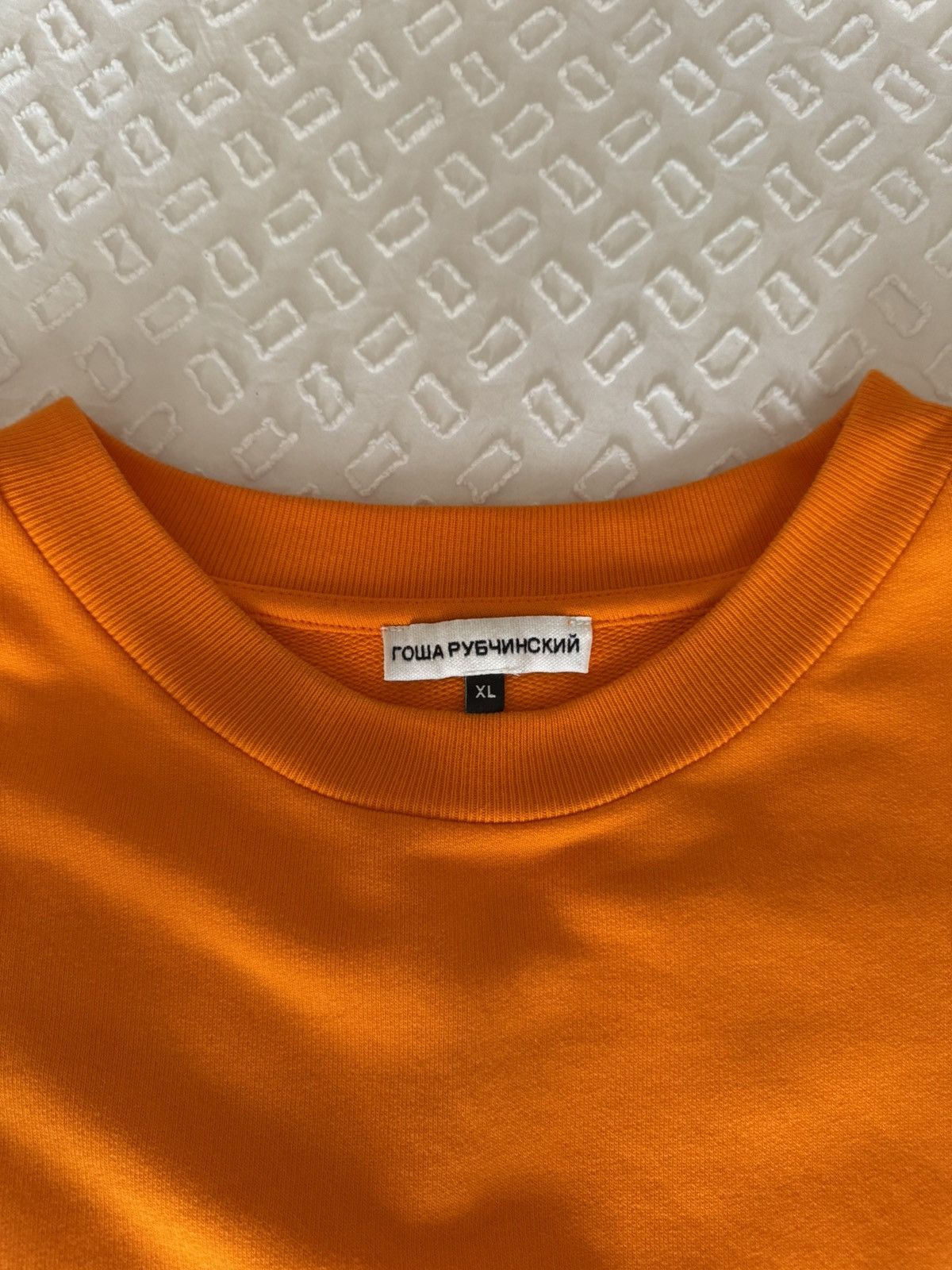 Gosha Rubchinskiy Gosha Reflective Logo Orange Crewneck Sweatshirt Size US XL / EU 56 / 4 - 4 Thumbnail
